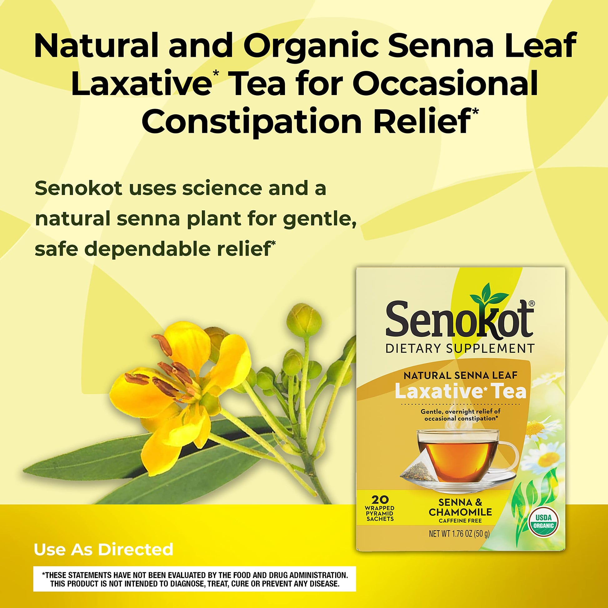 Senokot Dietary Supplement, Natural and Organic Senna Leaf, Laxative Tea for Occasional Senokot