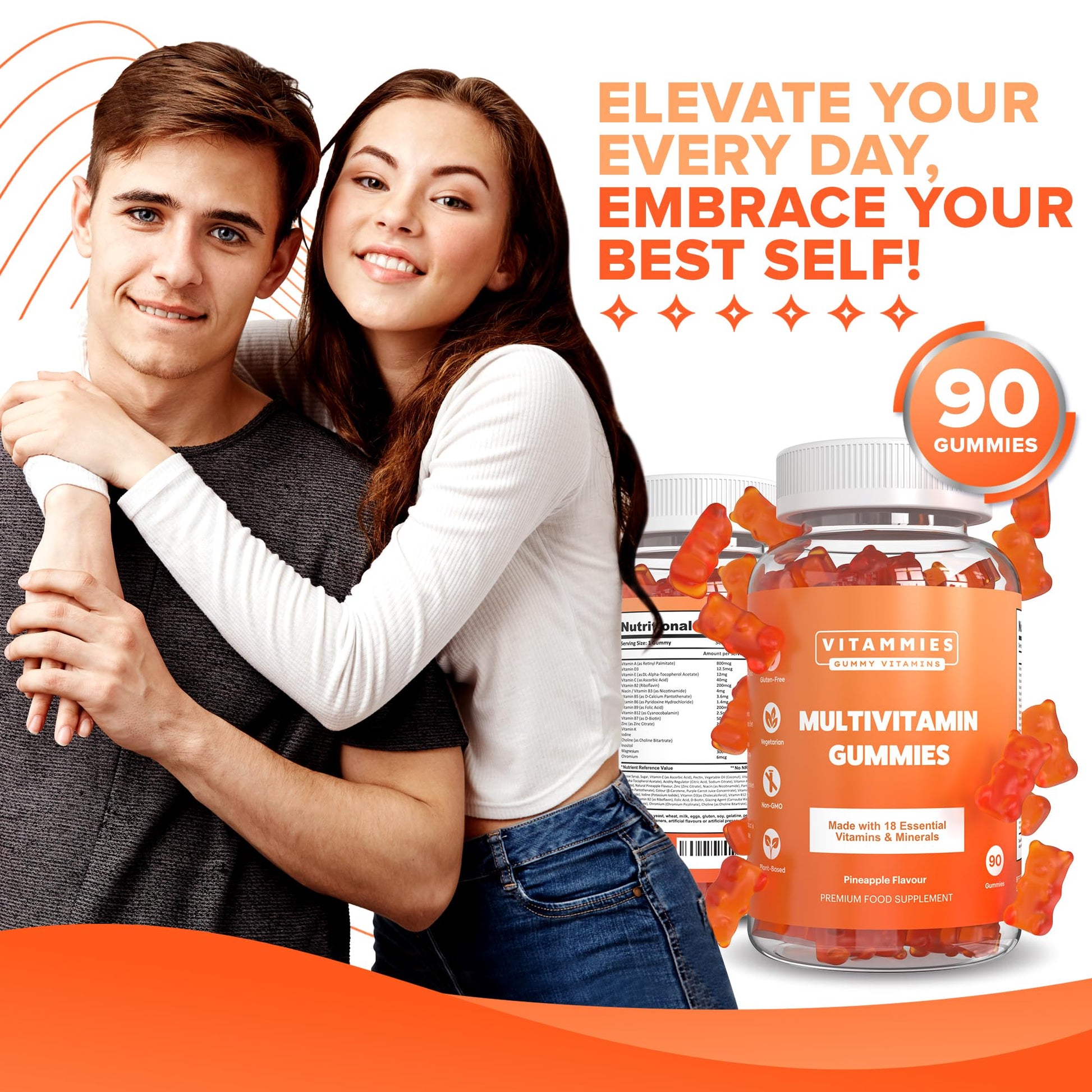 Multivitamin Gummies for Women & Men - 3 Months Supply - 18 Multivitamins & Minerals Vitammies