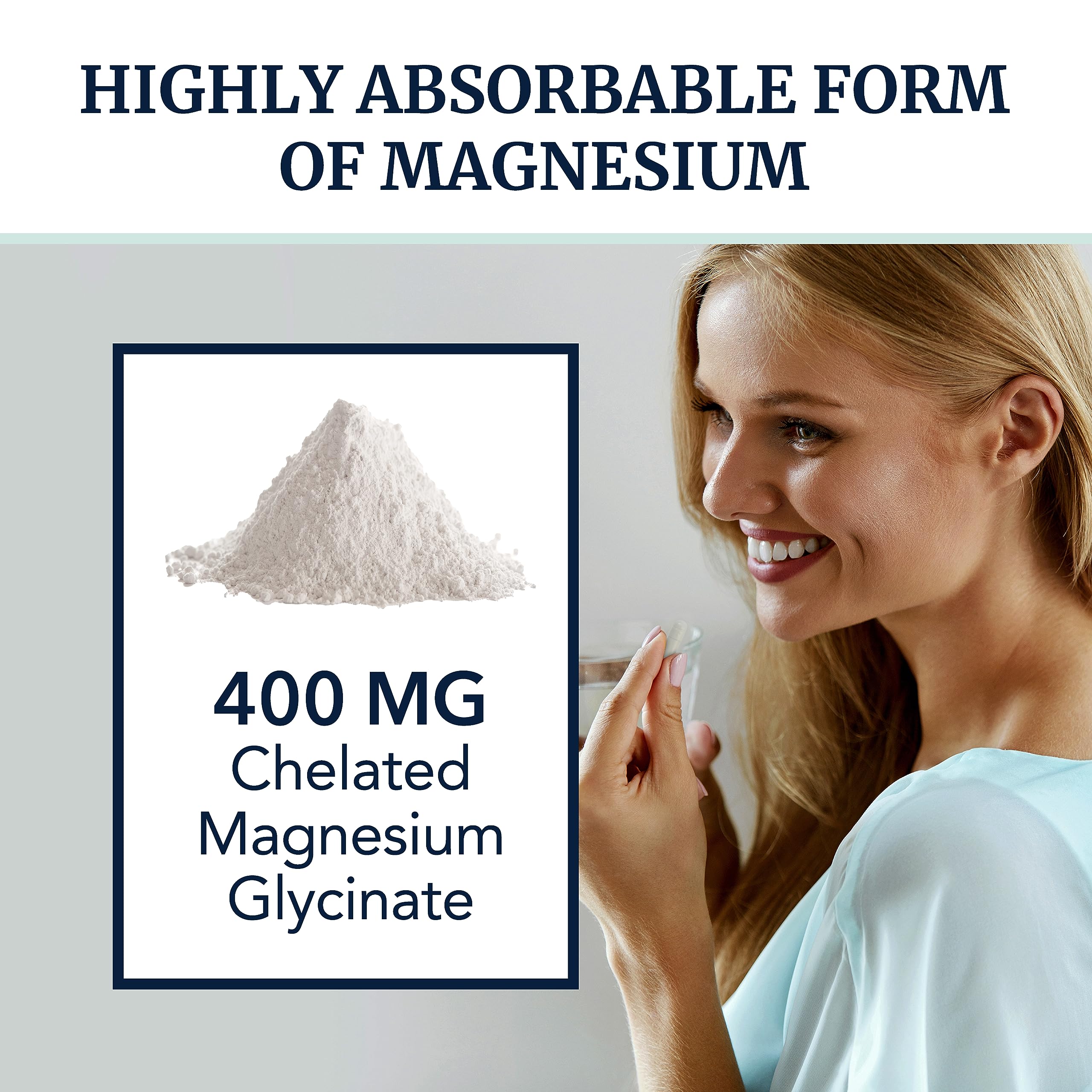 Magnesium Glycinate 400mg | Chelated Bisglycinate for Muscle Relaxation, Bones Nobi Nutrition