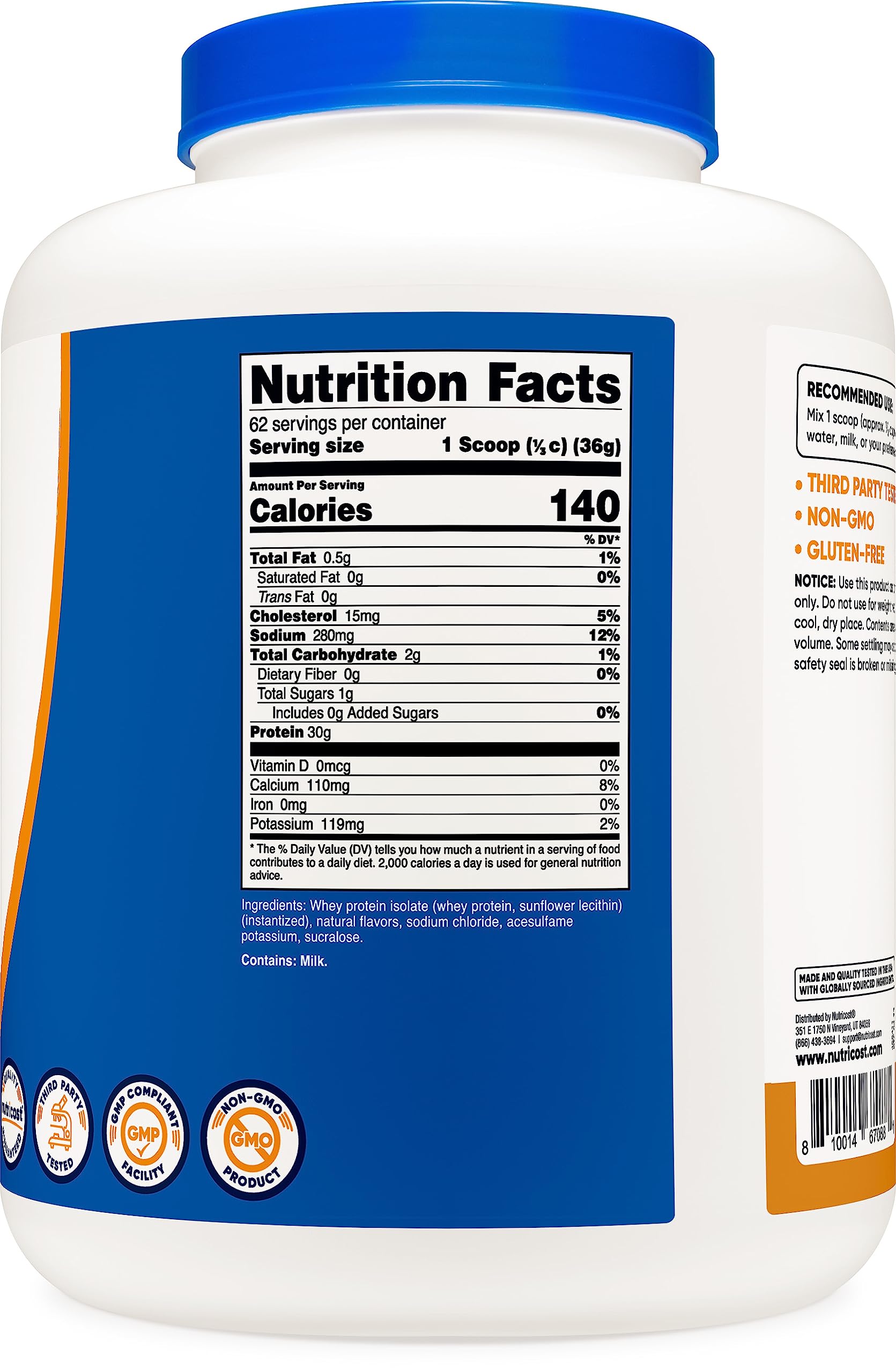 Nutricost Whey Protein Isolate (Salted Caramel, 5LBS) Nutricost