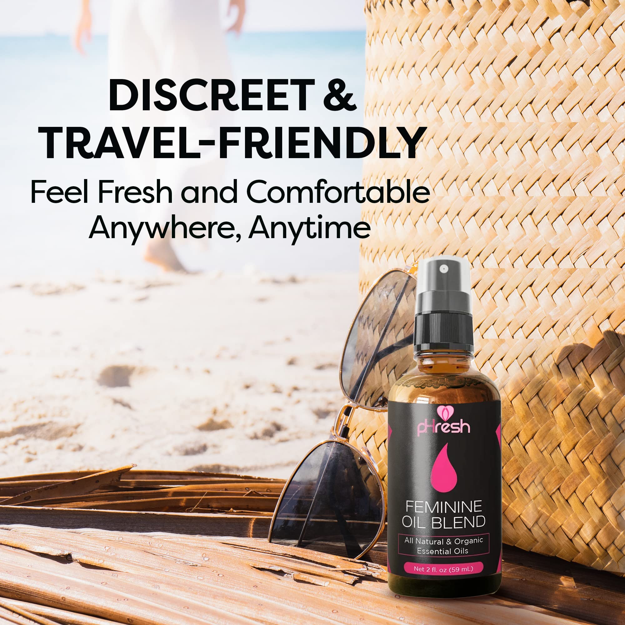 pHresh Feminine Spray - 100% All Natural Yoni Oil for Women - with Tea Tree, Lemongrass, Orange Essential Oils ACE NUTRITION