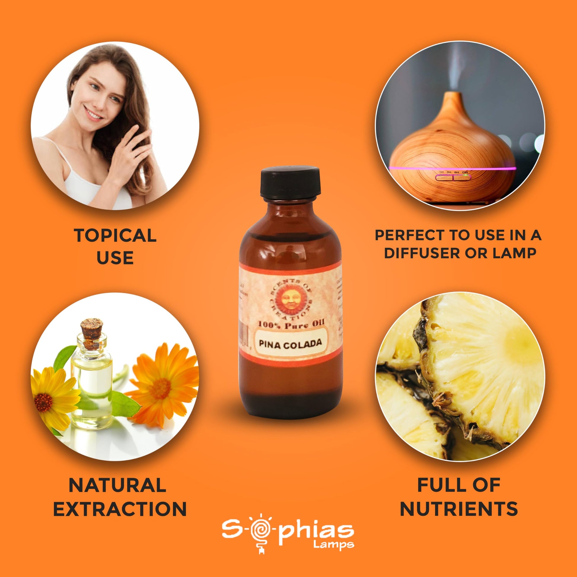 Essential Oil Pina Colada 2 OZ, 100% Natural undilute Oil, Value Size,Perfect Generic