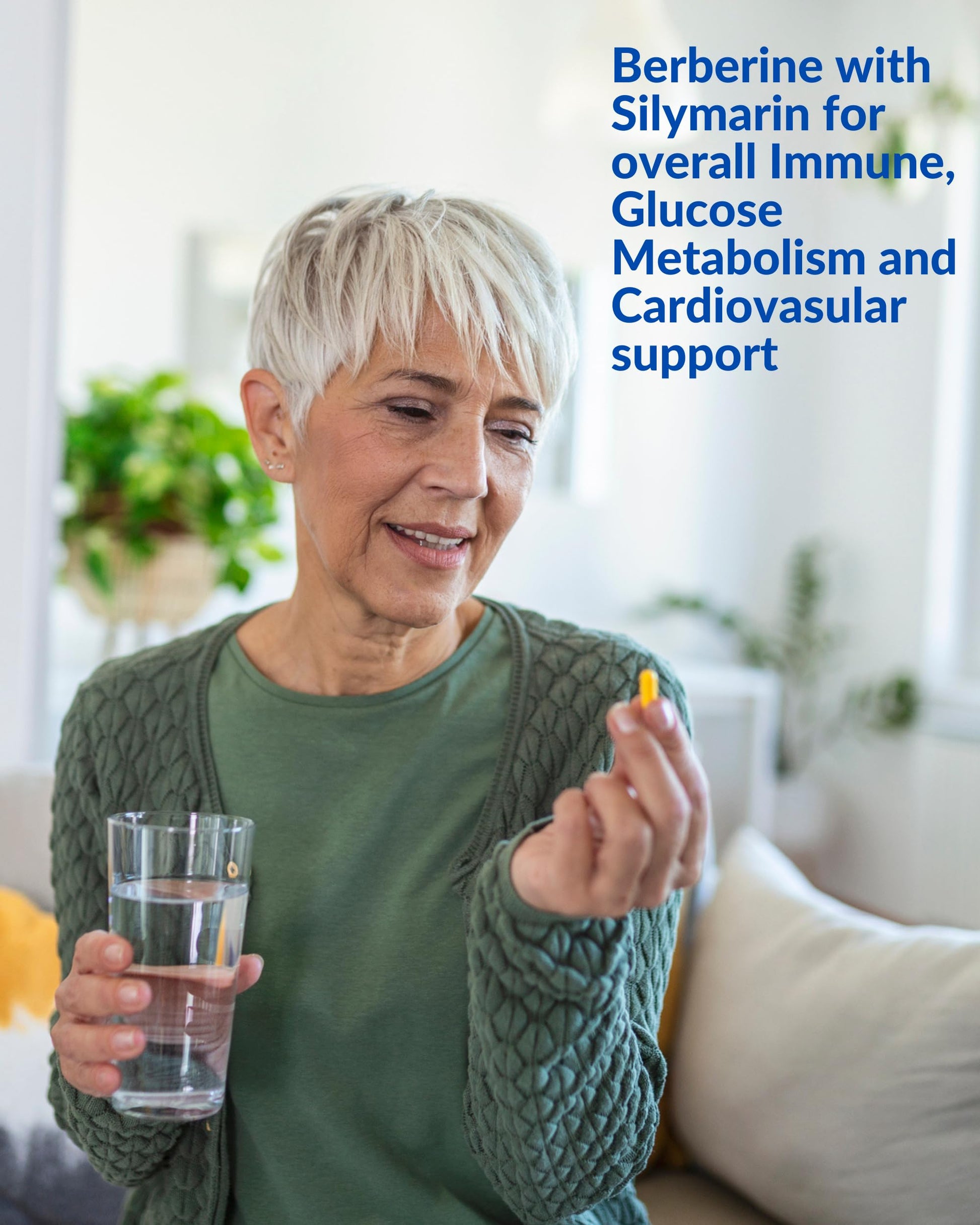 Blue Organix Berberine 500mg Formula HCL Complex Supplement with Silymarin Blue Organix