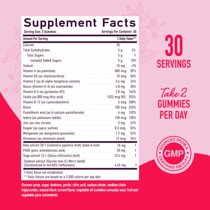 Menopause Support Gummies | Hormone Balance Relief for Hot Flashes, Night Sweats, Mood Swings