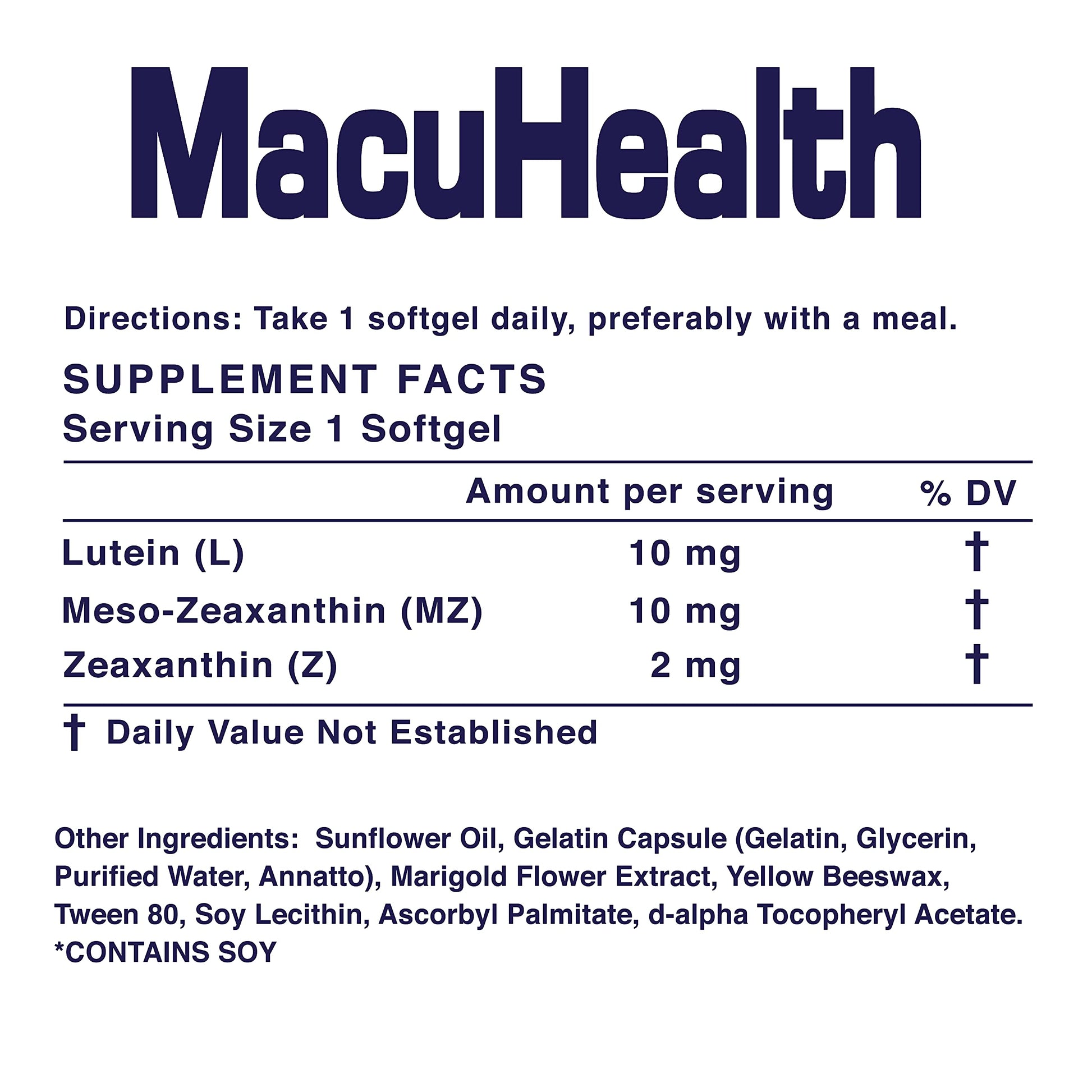 Macuhealth Triple Carotenoid Formula - Eye Vitamins for Adults - 90 Softg Macuhealth