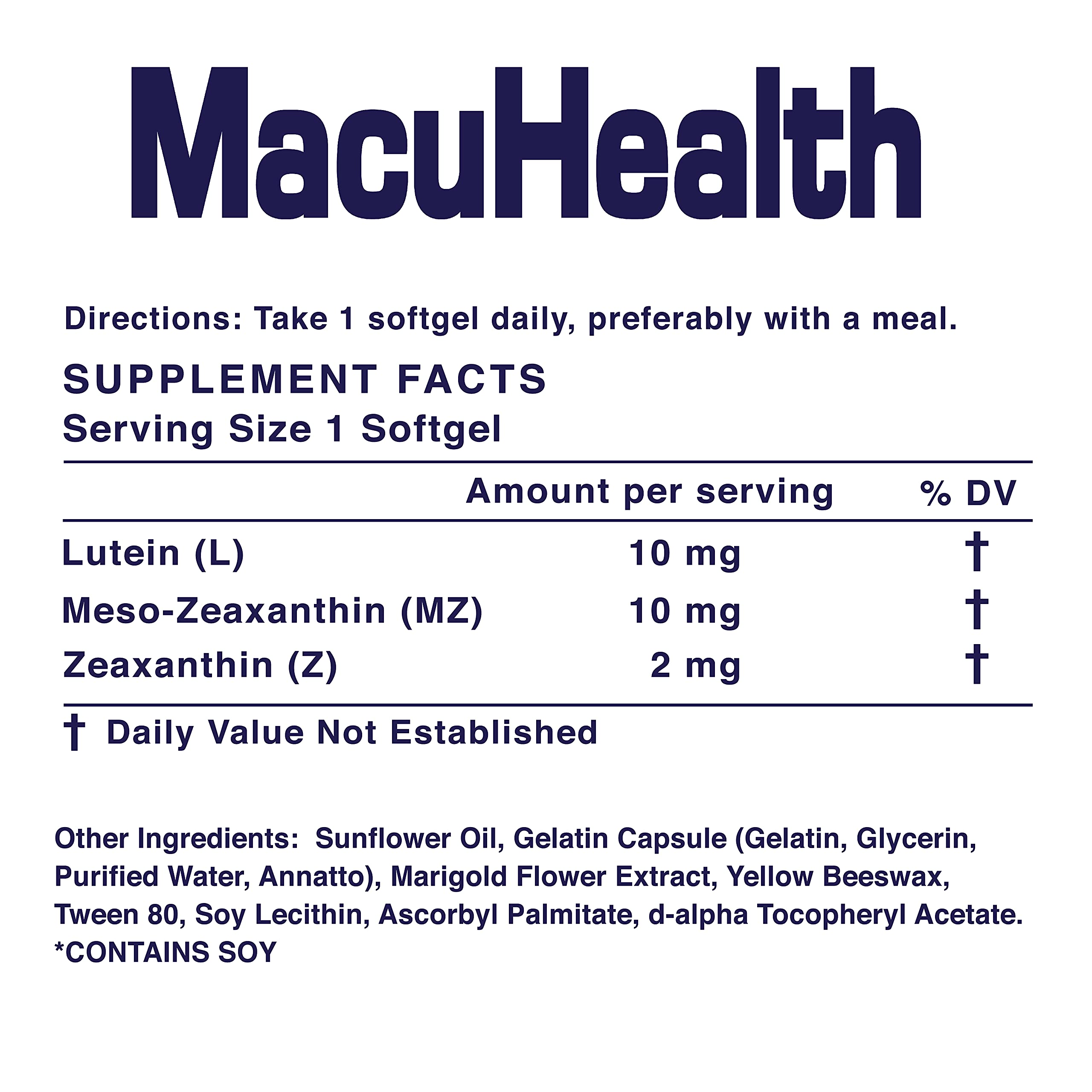 Macuhealth Triple Carotenoid Formula - Eye Vitamins for Adults - 90 Softg Macuhealth