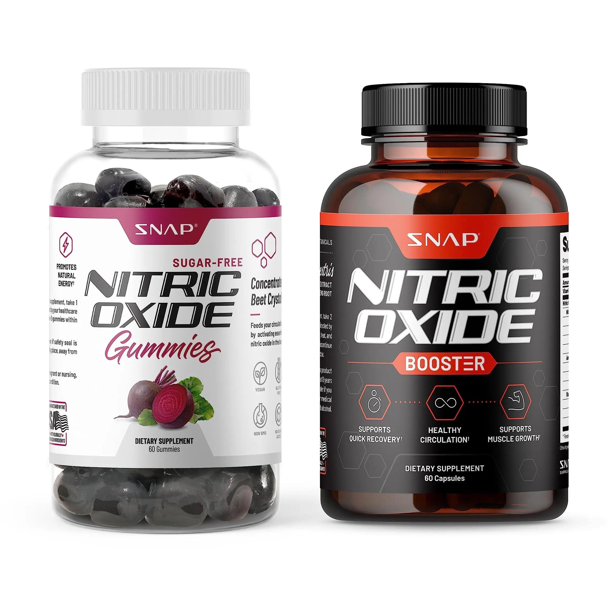 Snap Supplements Nitric Oxide Gummies and Capsules
