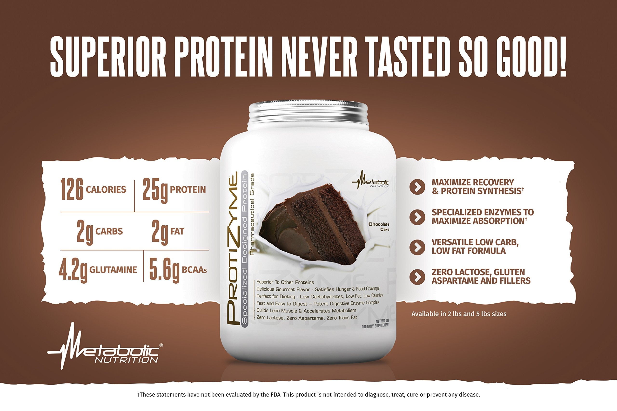 Metabolic Nutrition | Protizyme | 100% Whey Protein Powder | High Protein, Low Carb Metabolic Nutrition