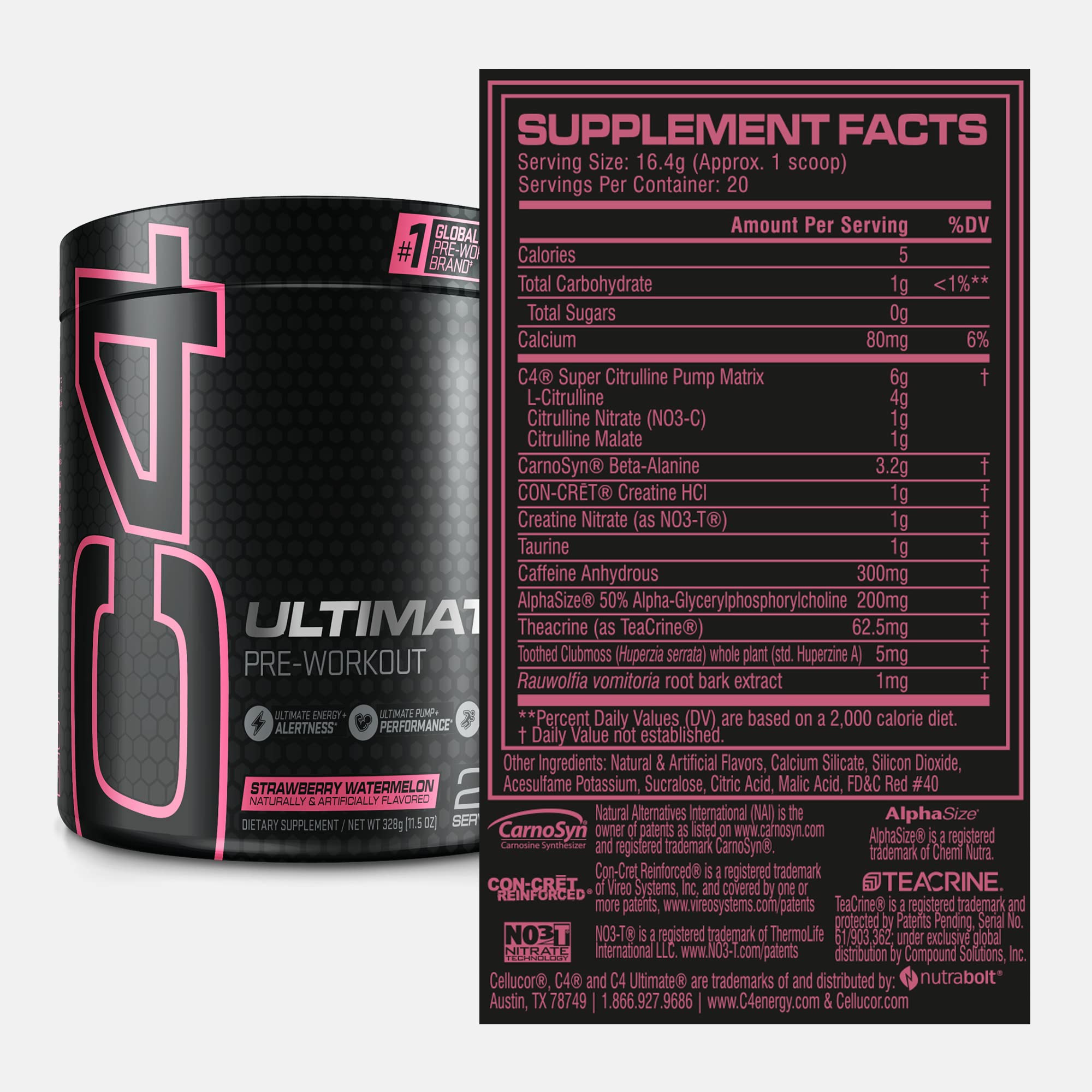 Cellucor C4 Ultimate Pre Workout Powder Strawberry Watermelon - Sugar Free Cellucor