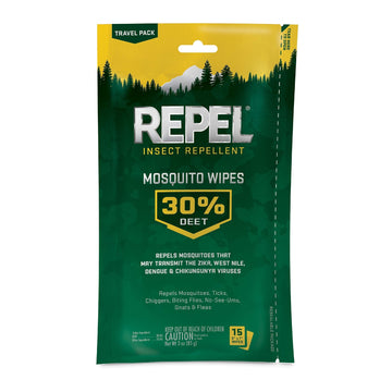 Repel Insect Repellent Mosquito Wipes, Repels Mosquitoes, Ticks, Gnats Repel