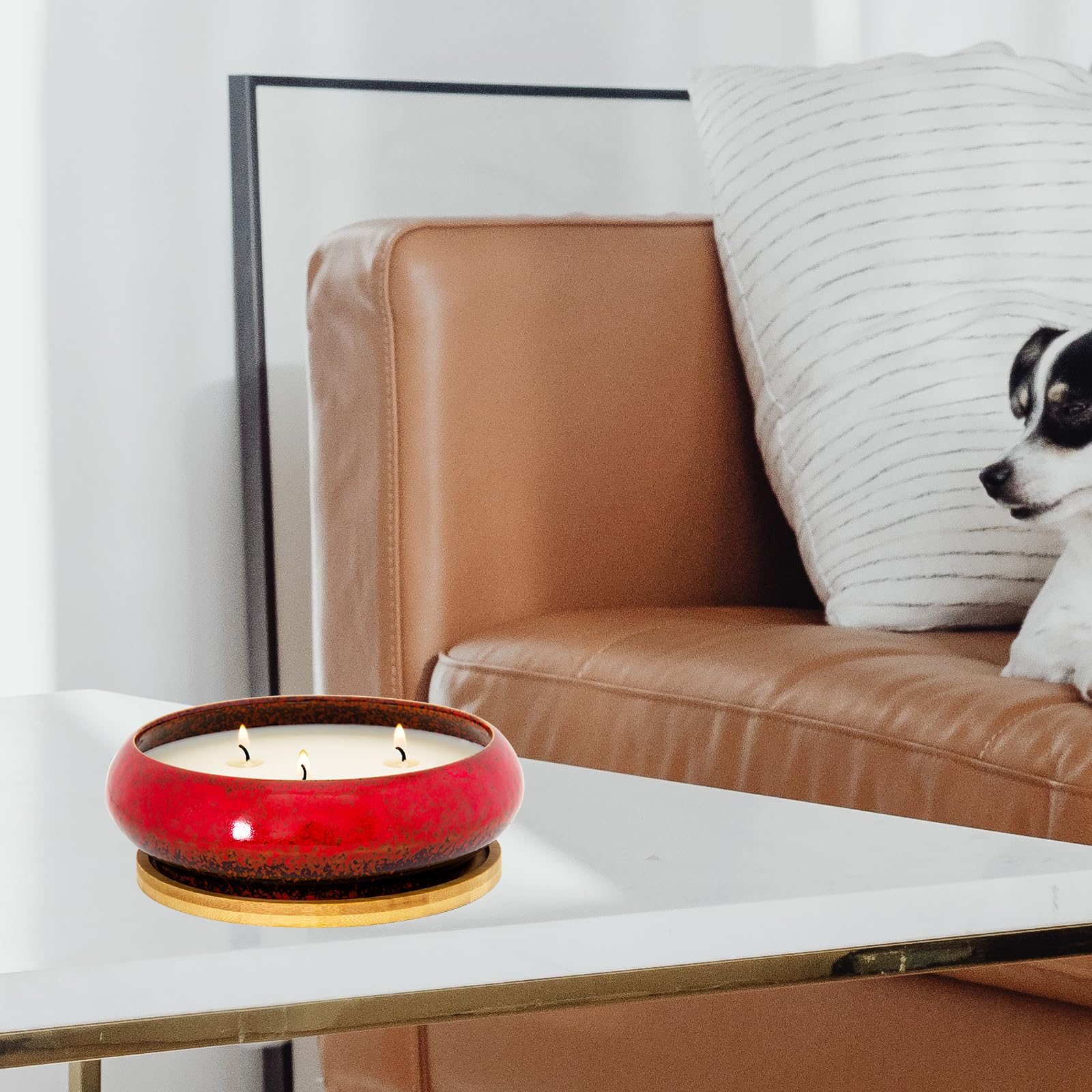 Scented Candles, 3 Wicks Large Rose Candles for Home Scented, 17 oz Aromatherapy Candle Gifts ARTKETTY