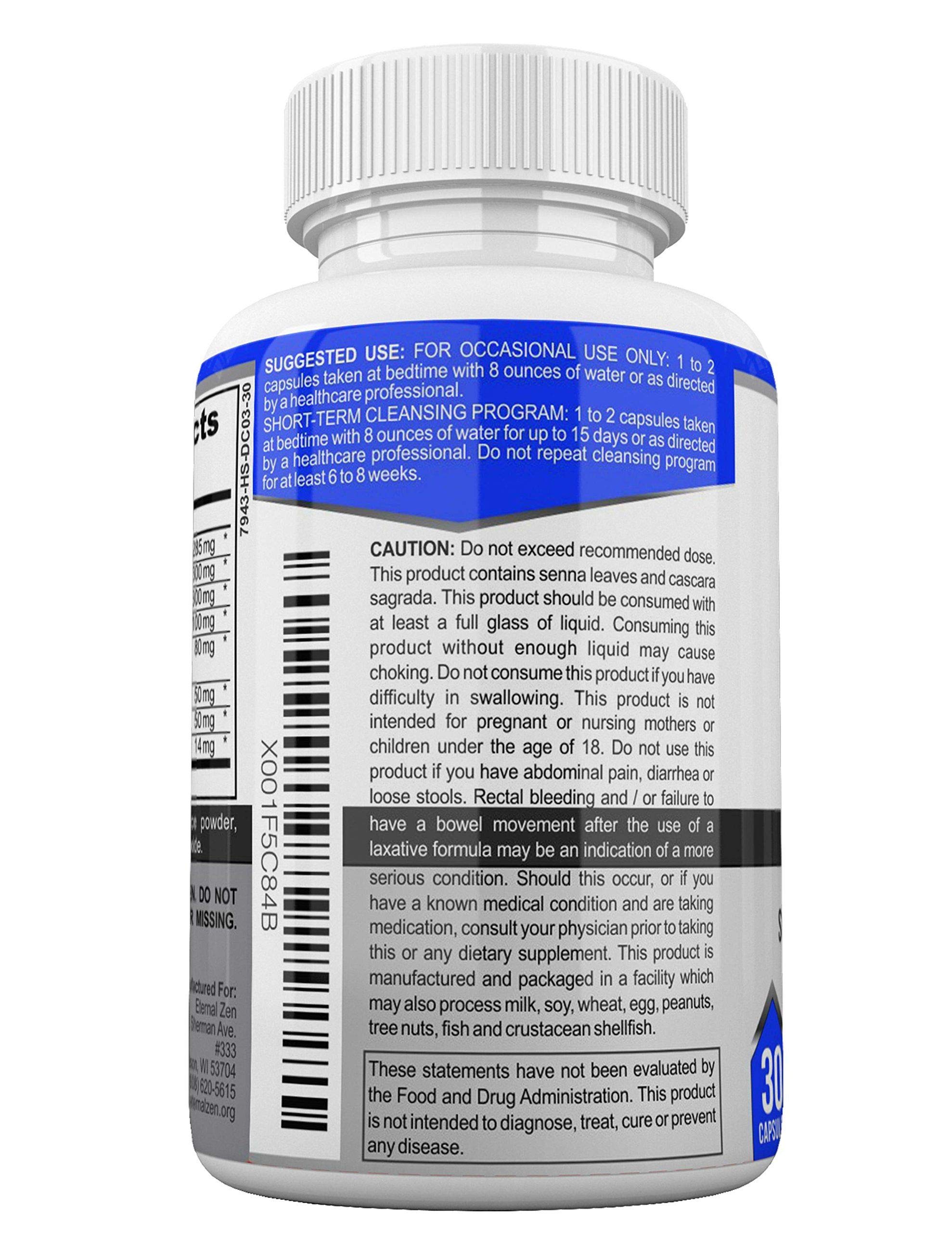 Eternal Zen 15 Day Colon Cleanser Detox with Extra Strength Herbs, Senna is a Fast Acting Eternal Zen