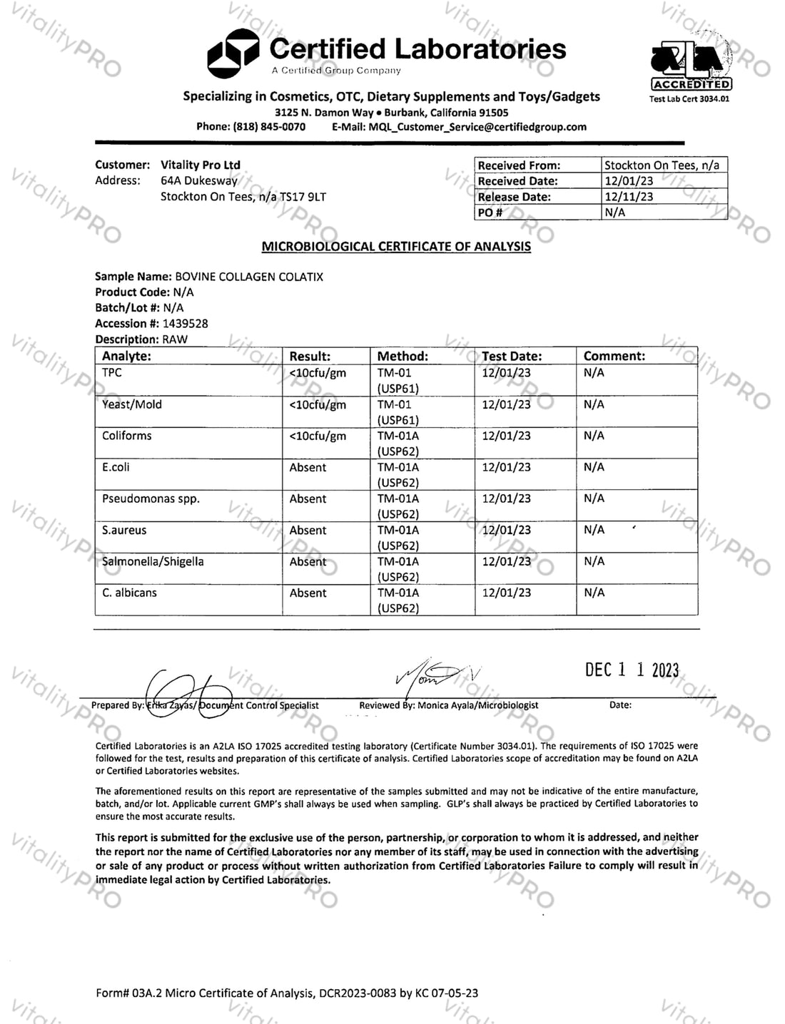 Advanced Collagen with Hyaluronic Acid - 12.95g x 30 Servings - Type 1 2 3