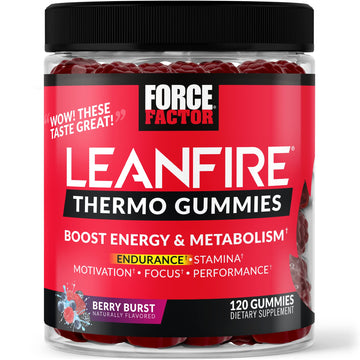Force Factor LeanFire Thermo Gummies with B12 Vitamins, Caffeine, & Green Coffee Bean