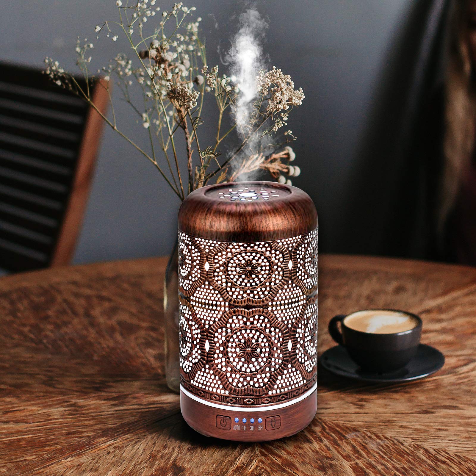 Essential Oil Diffuser, Upgraded Metal Diffusers with Lavender Lemon Essential Oils, 250ml BAIESHIJI