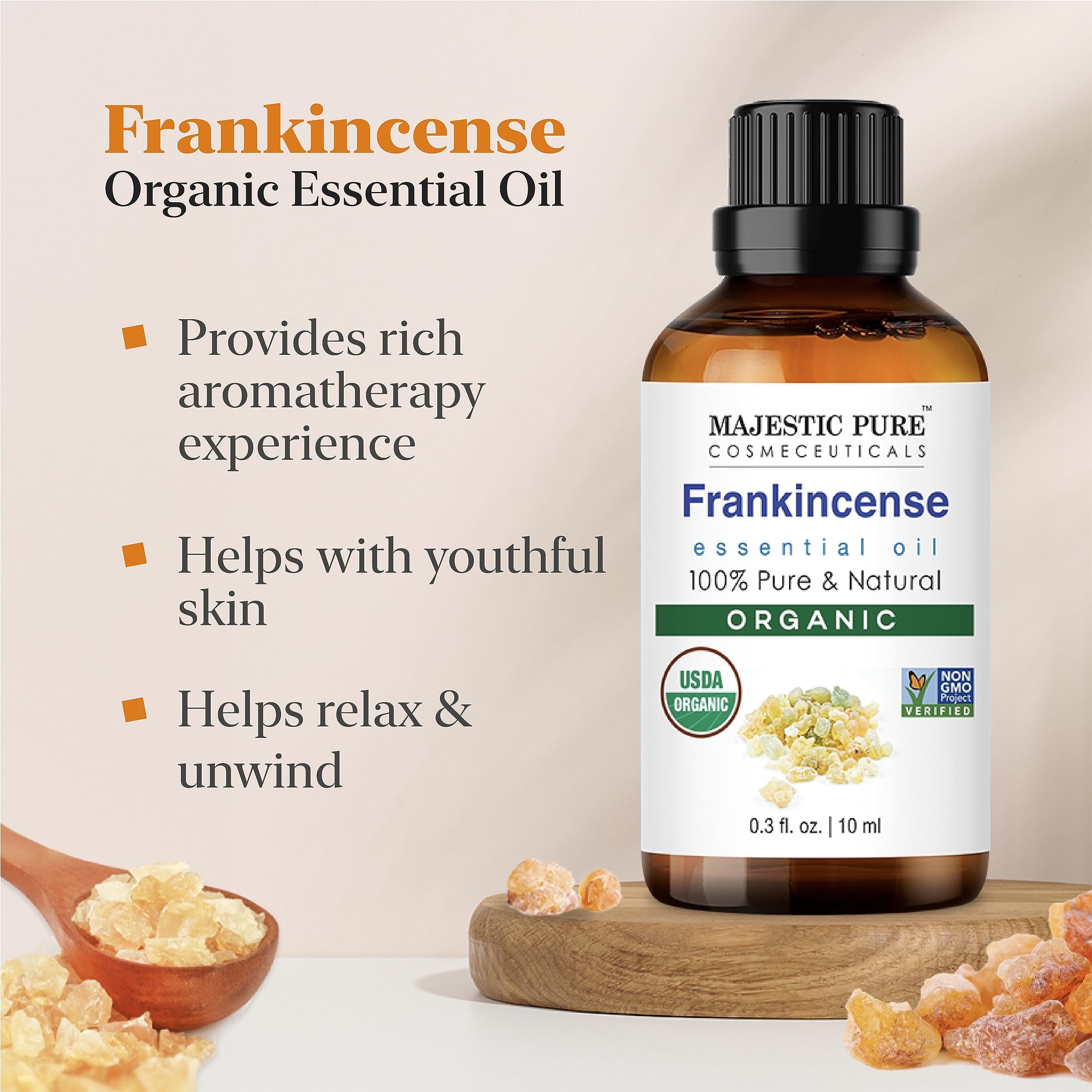 Majestic Pure USDA Organic Frankincense 0.33 fl oz MAJESTIC PURE
