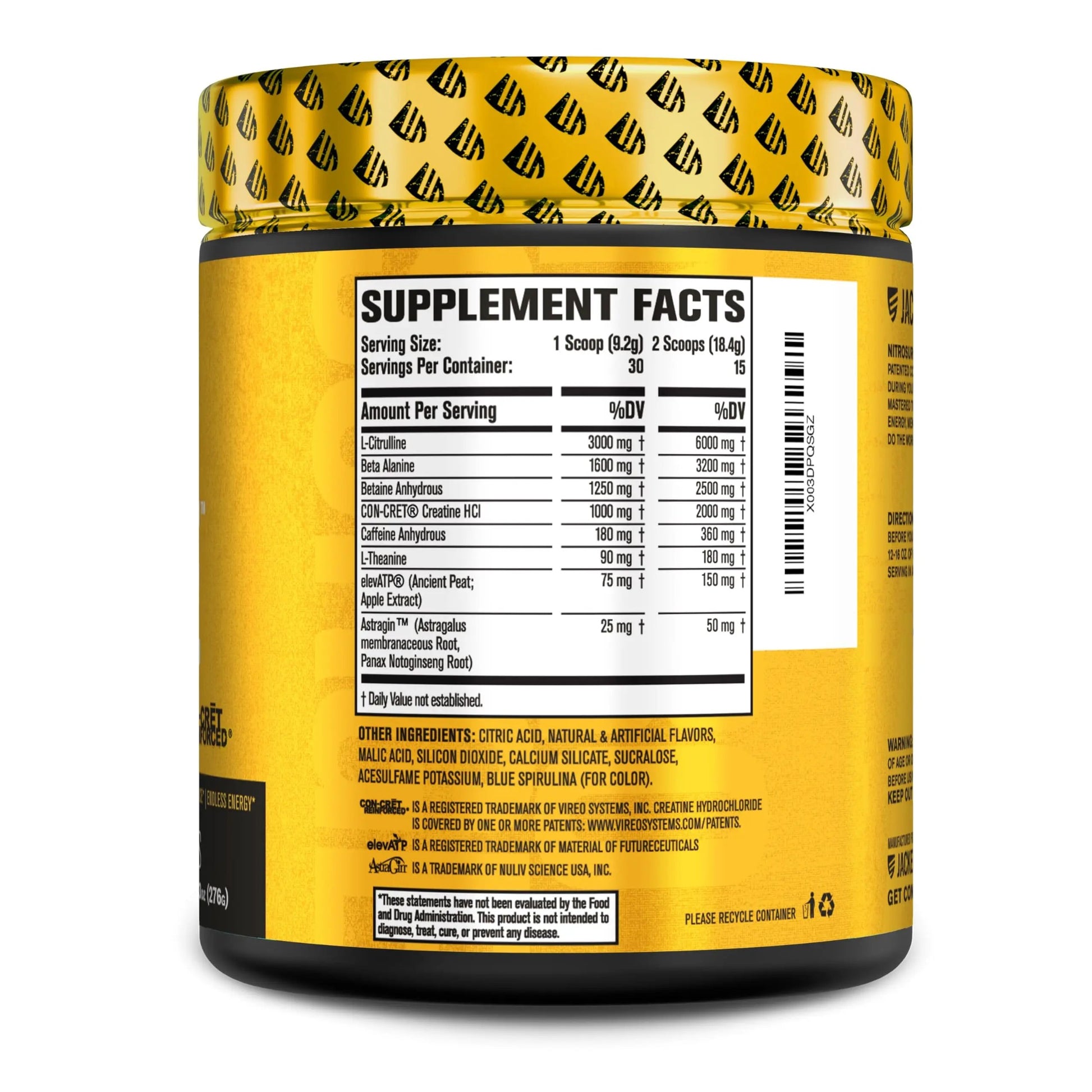 Jacked Factory Nitrosurge Build Pre Workout with Creatine for Muscle Building - Con Cret Jacked Factory