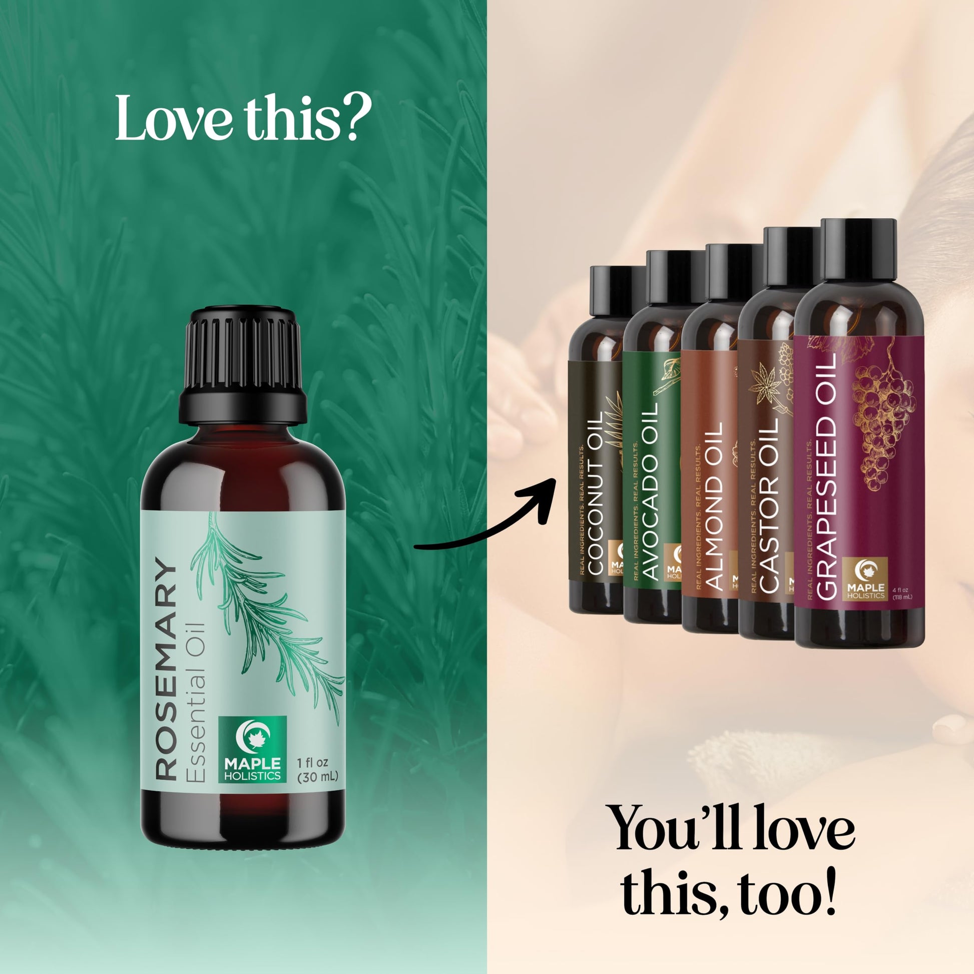 Pure Rosemary Essential Oil for Aromatherapy - Pure Rosemary Oil for Hair Skin and Nails Maple Holistics