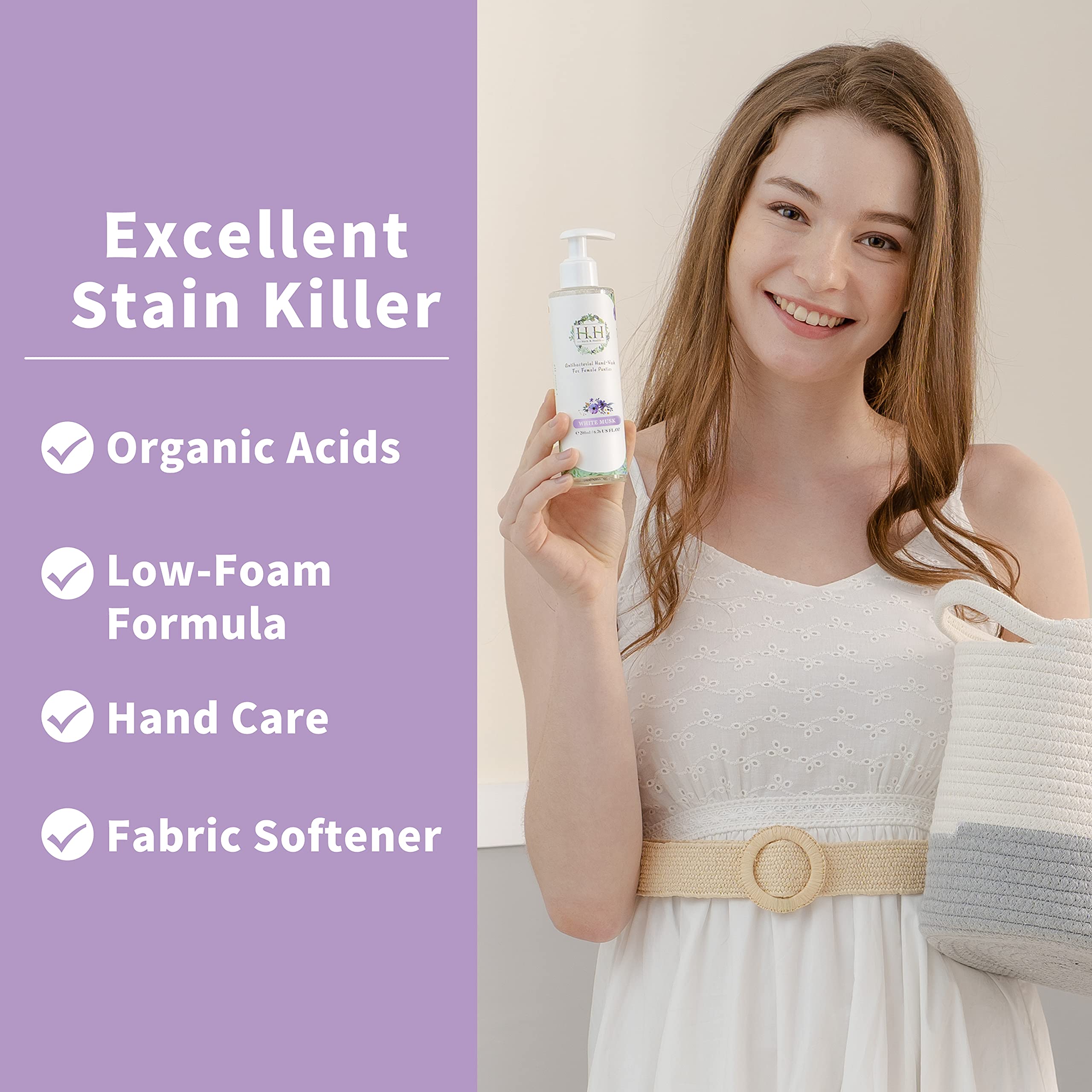 Feminine Wash+Panties Stain Remover Detergent - Natural Essential Oil Scent Vaginal Wash Women HH Herb & Health