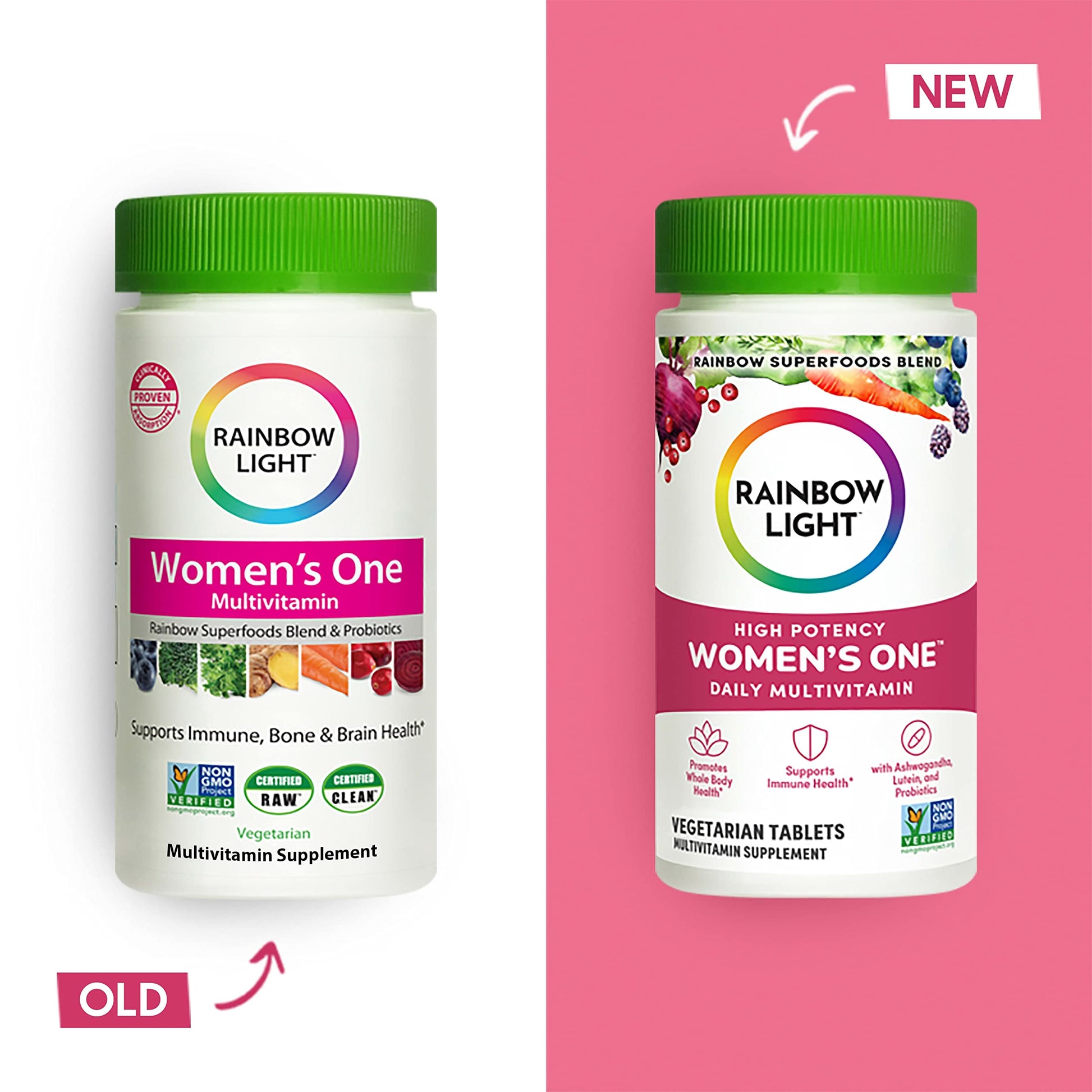 Rainbow Light Womens One High-Potency Daily Multivitamin, Womens Multivitamin Rainbow Light