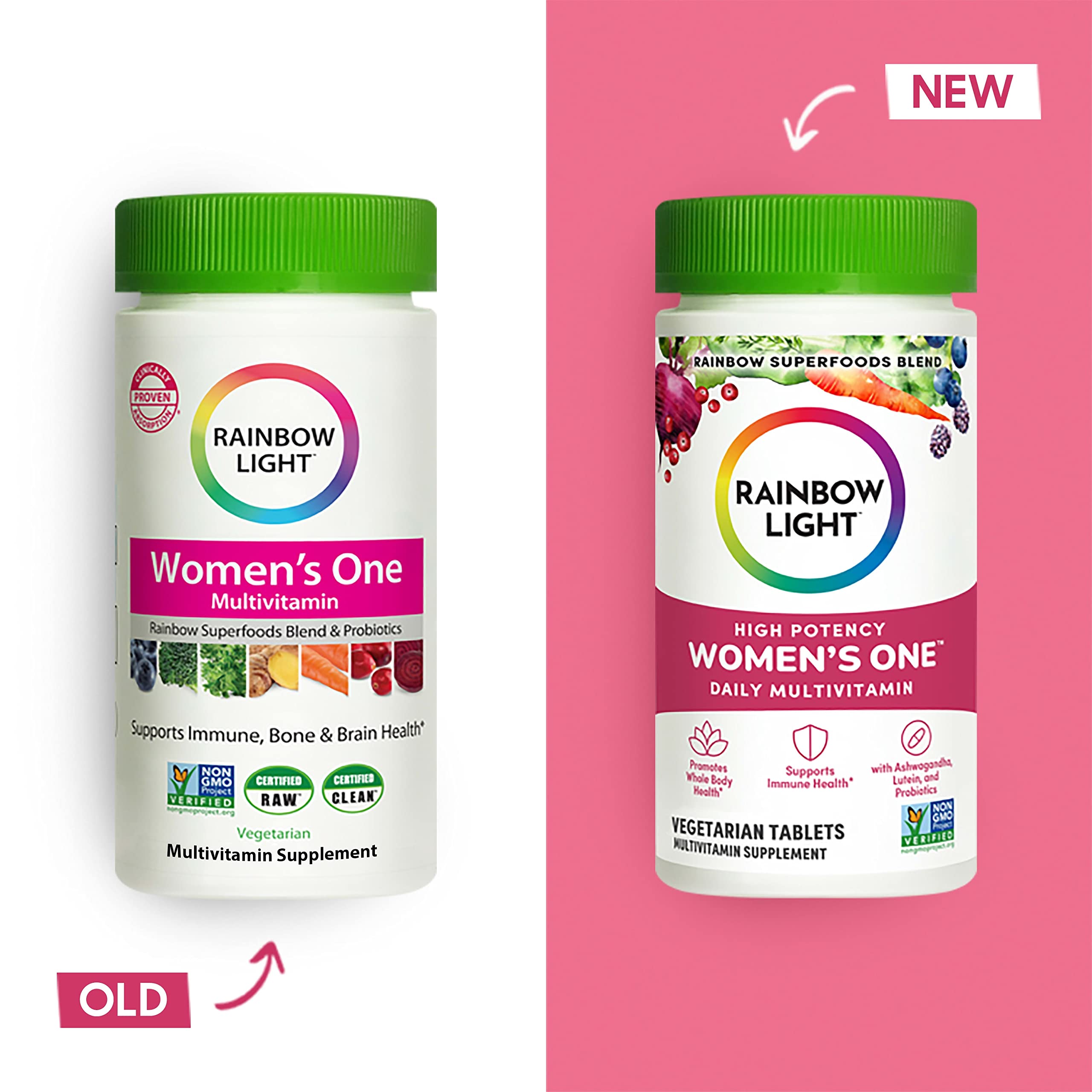 Rainbow Light Womens One High-Potency Daily Multivitamin, Womens Multivitamin Rainbow Light