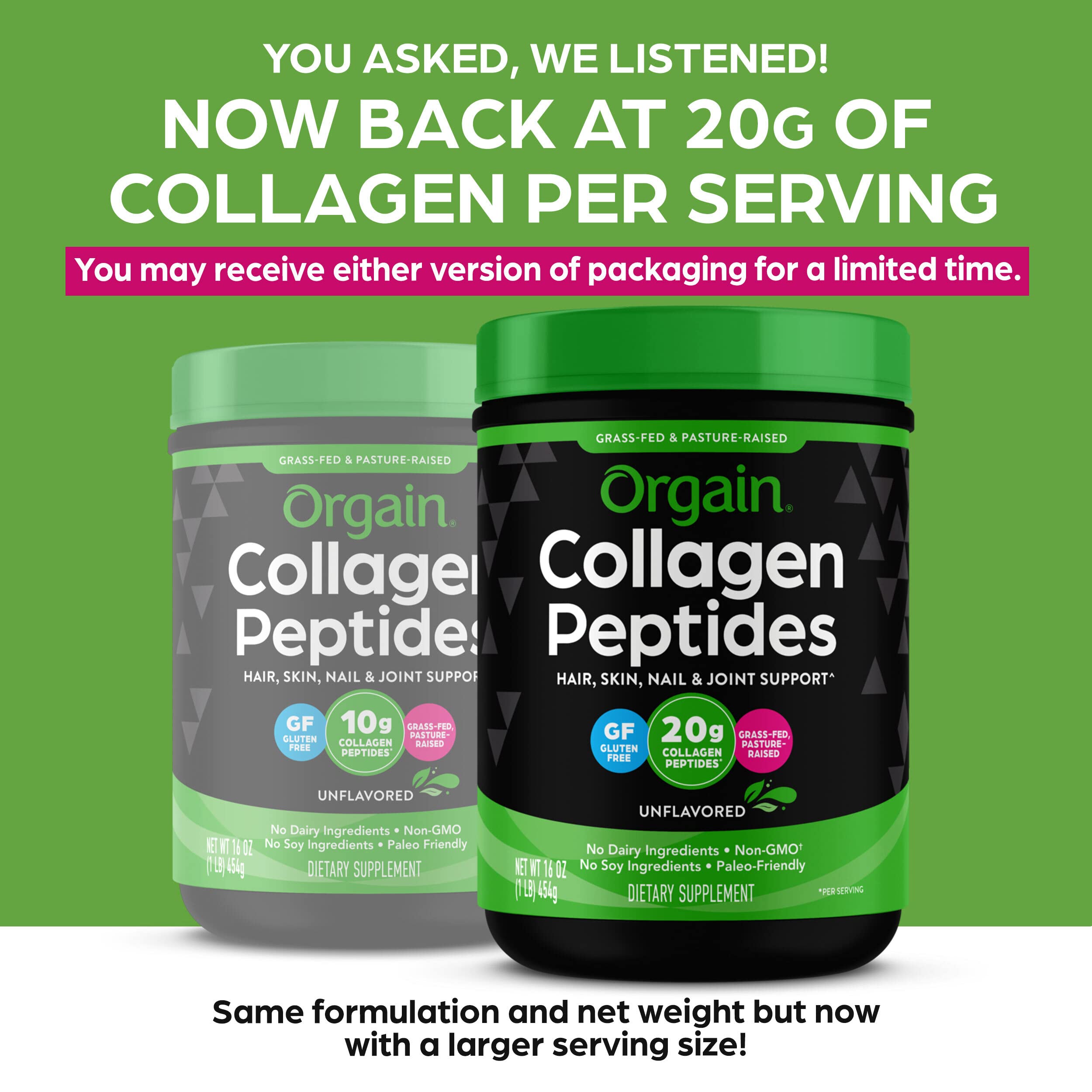 Orgain Collagen Peptides Unflavoured 454 g Orgain