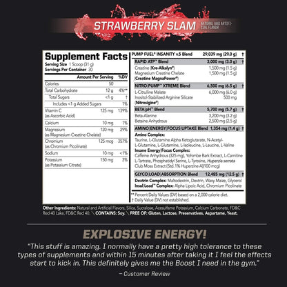 PMD Sports Ultra Pump Fuel Insanity - Pre Workout - Strawberry Slam (30 Servings) Sports Omega Cuts Elite Thermogenic Fat Burner (90 Softgels