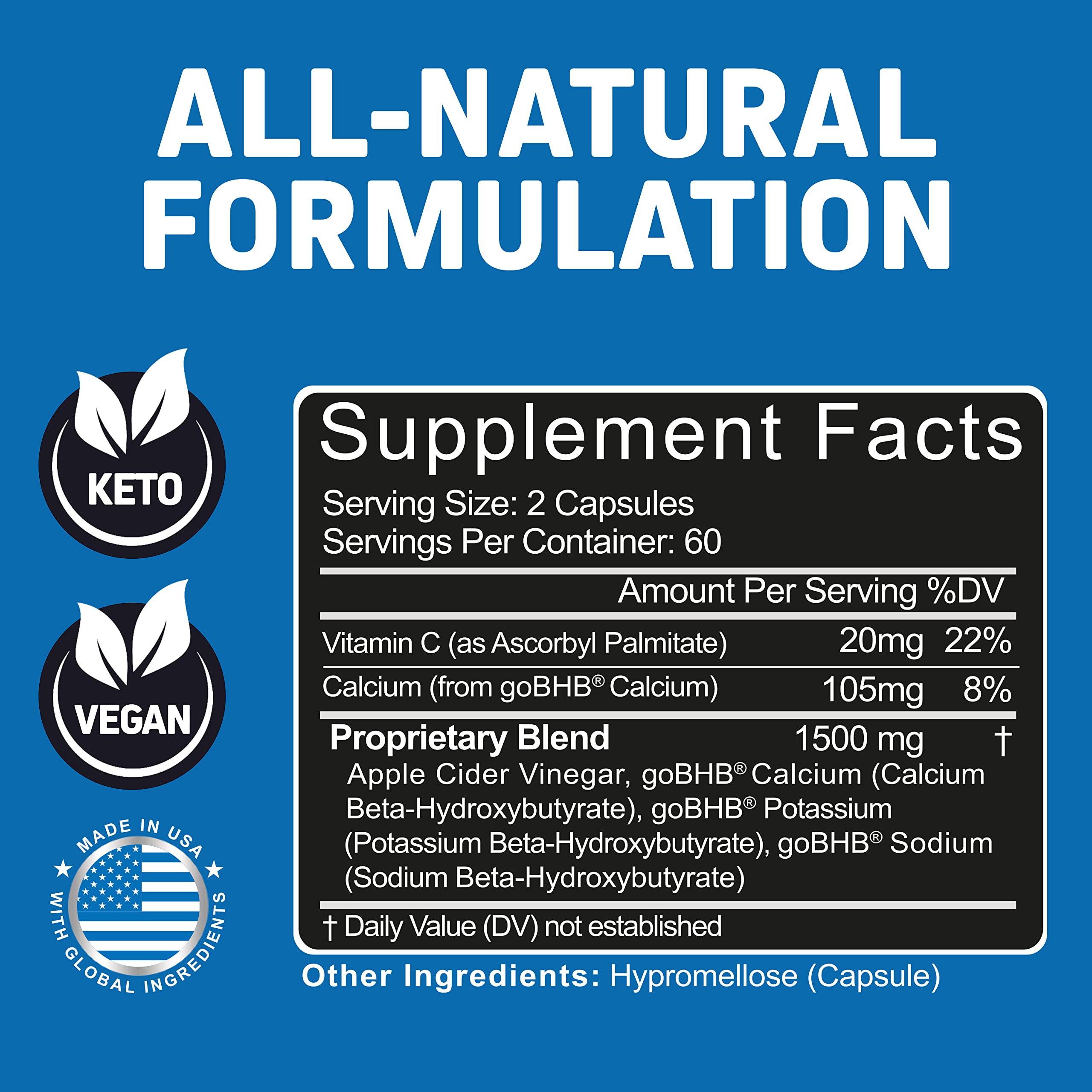 Herbtonics Apple Cider Vinegar Capsules Plus Keto BHB | Fat Burner & Weight Loss Supplement Herbtonics