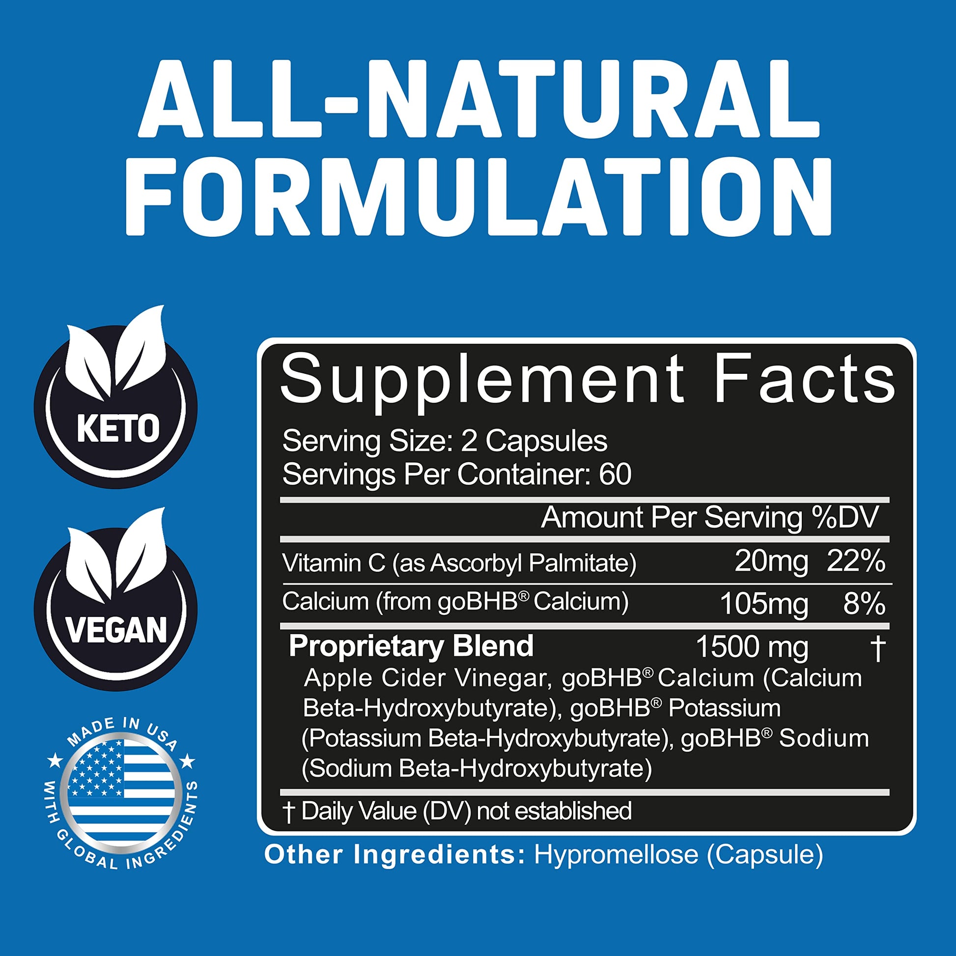 Herbtonics Apple Cider Vinegar Capsules Plus Keto BHB | Fat Burner & Weight Loss Herbtonics