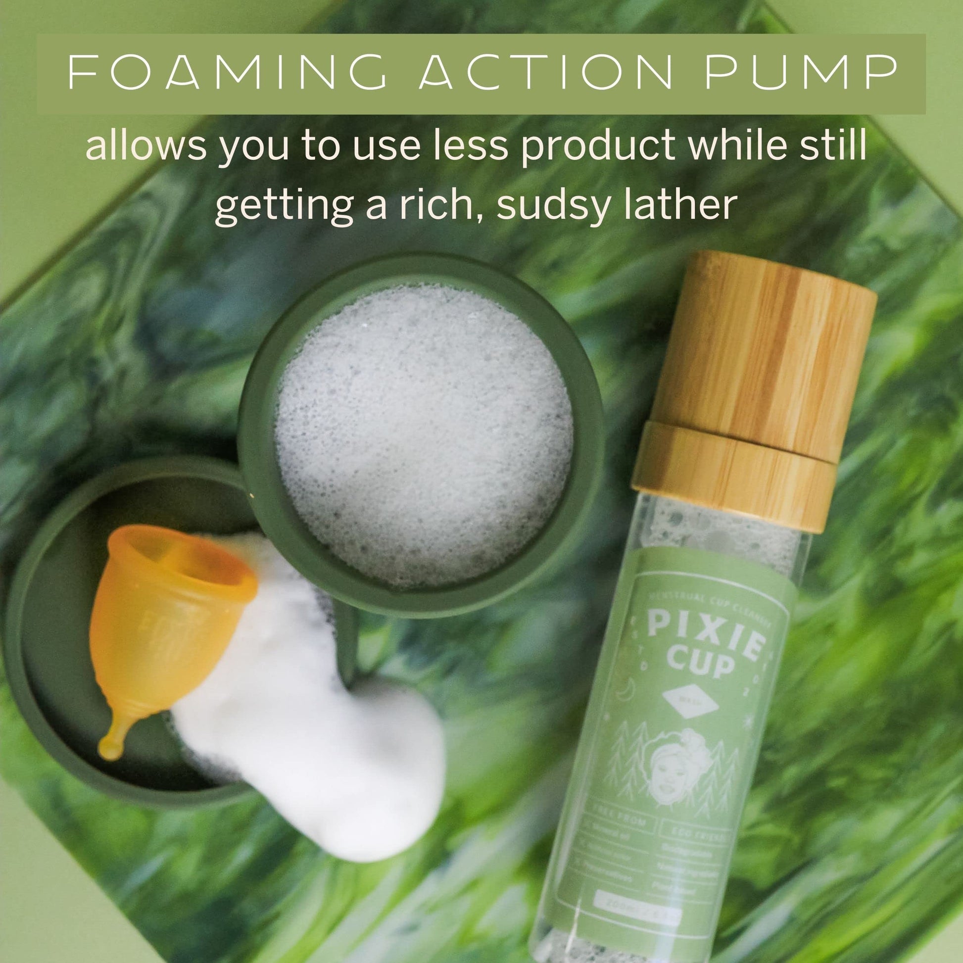 Pixie Menstrual Cup Cleaner Wash + Foaming Dispenser + More Wash in Bottle Than Any Other Brand Pixie Cup
