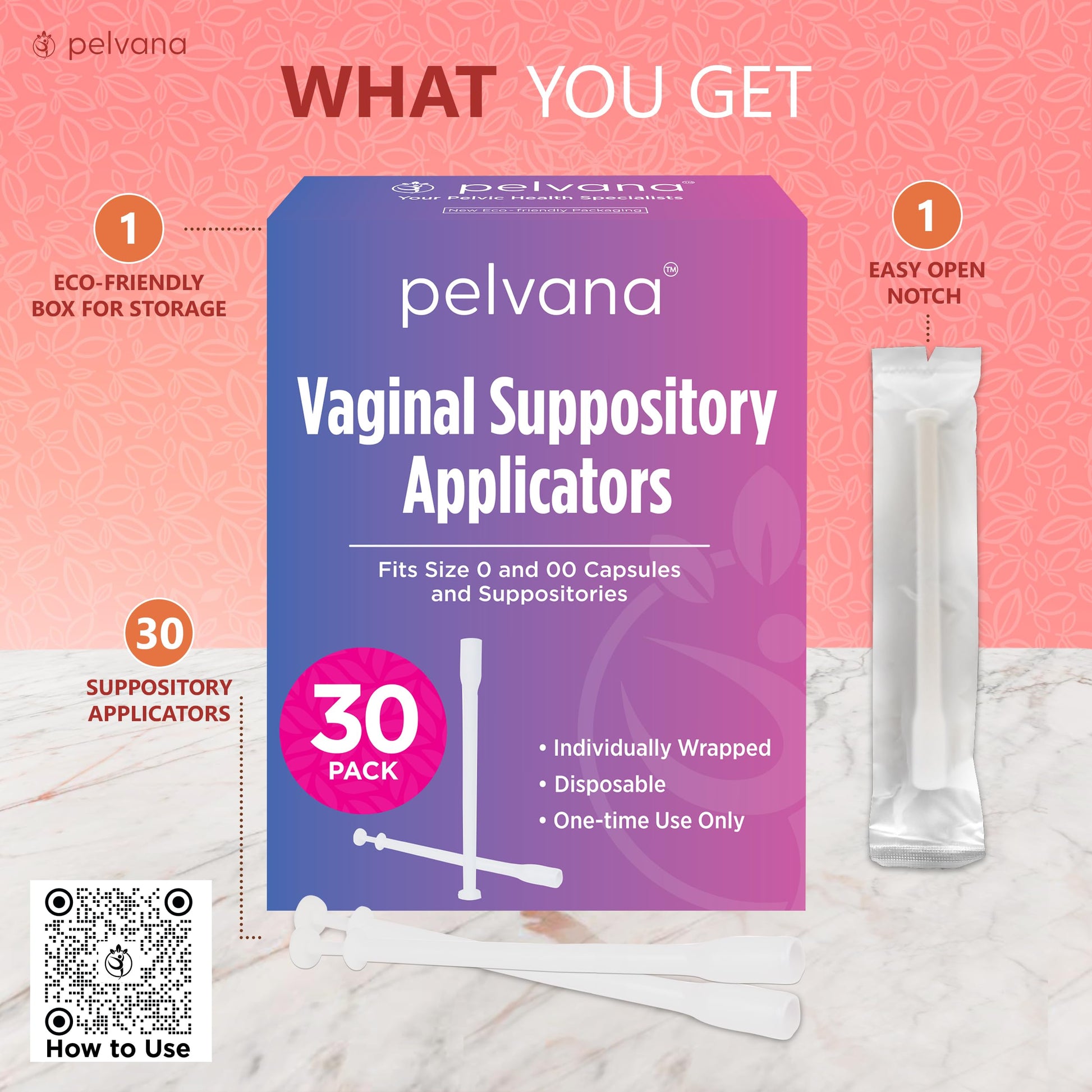 Pelvana Suppository Applicators for Women - (30 Pack) - Fits Size 0 and 00 Capsules - Often Used Pelvana