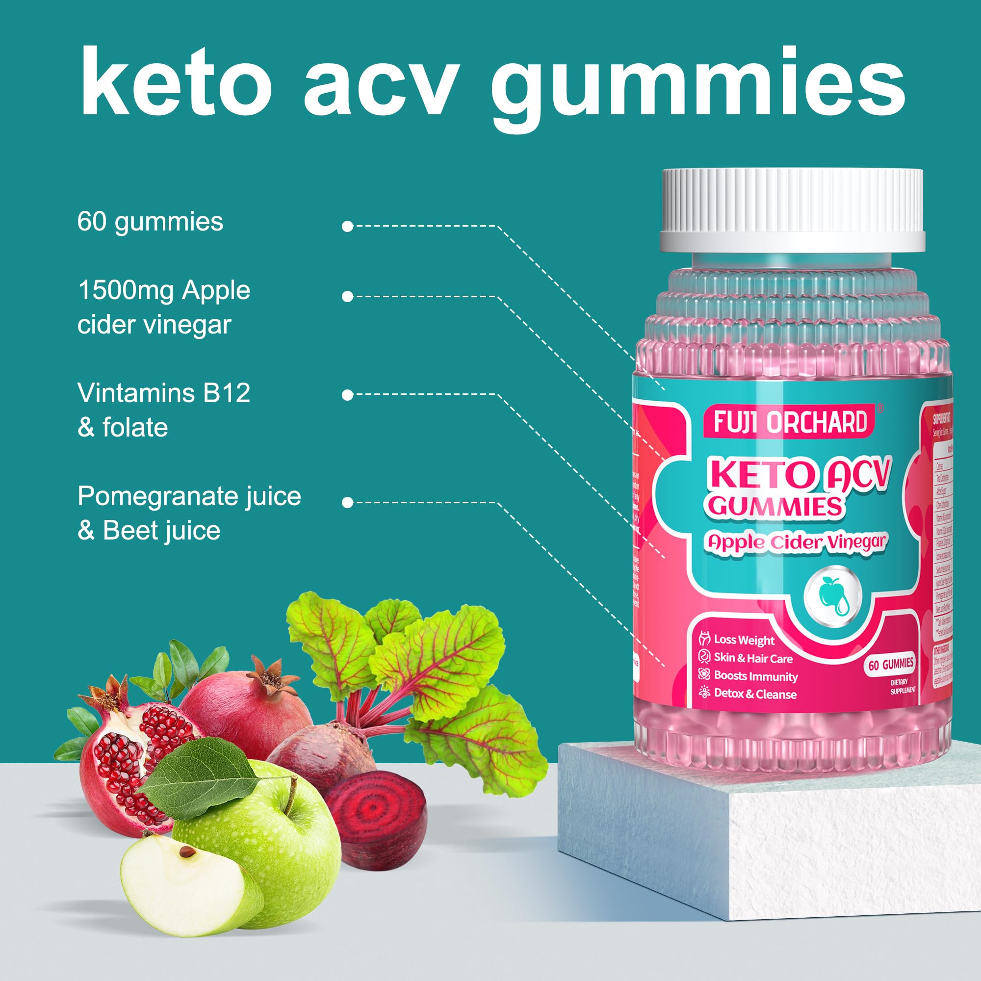 FUJI ORCHARD Keto Acv Gummies, 1500mg Keto Acv Gummies Advanced Weight Loss FUJI ORCHARD