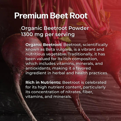 Socotra Health Beet Root Capsules - Made with Premium Organic Beetroot Powder for Heart Health, Circulation, Energy and Stamina Support - Non-GMO, Gluten-Free - 60 Vegan Capsules