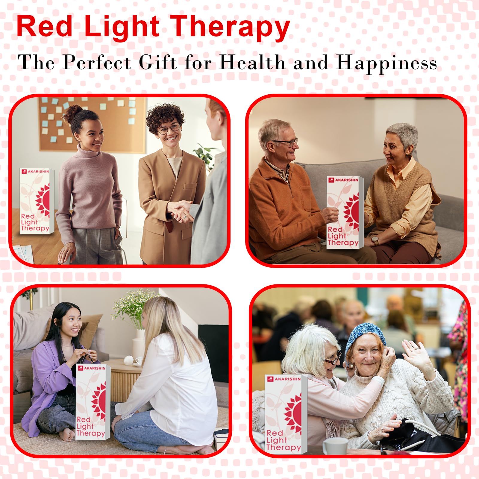 Akarishin Red Light Therapy Lamp- 660nm Red Light,850nm & 940nm Infrared Light Therapy Akarishin