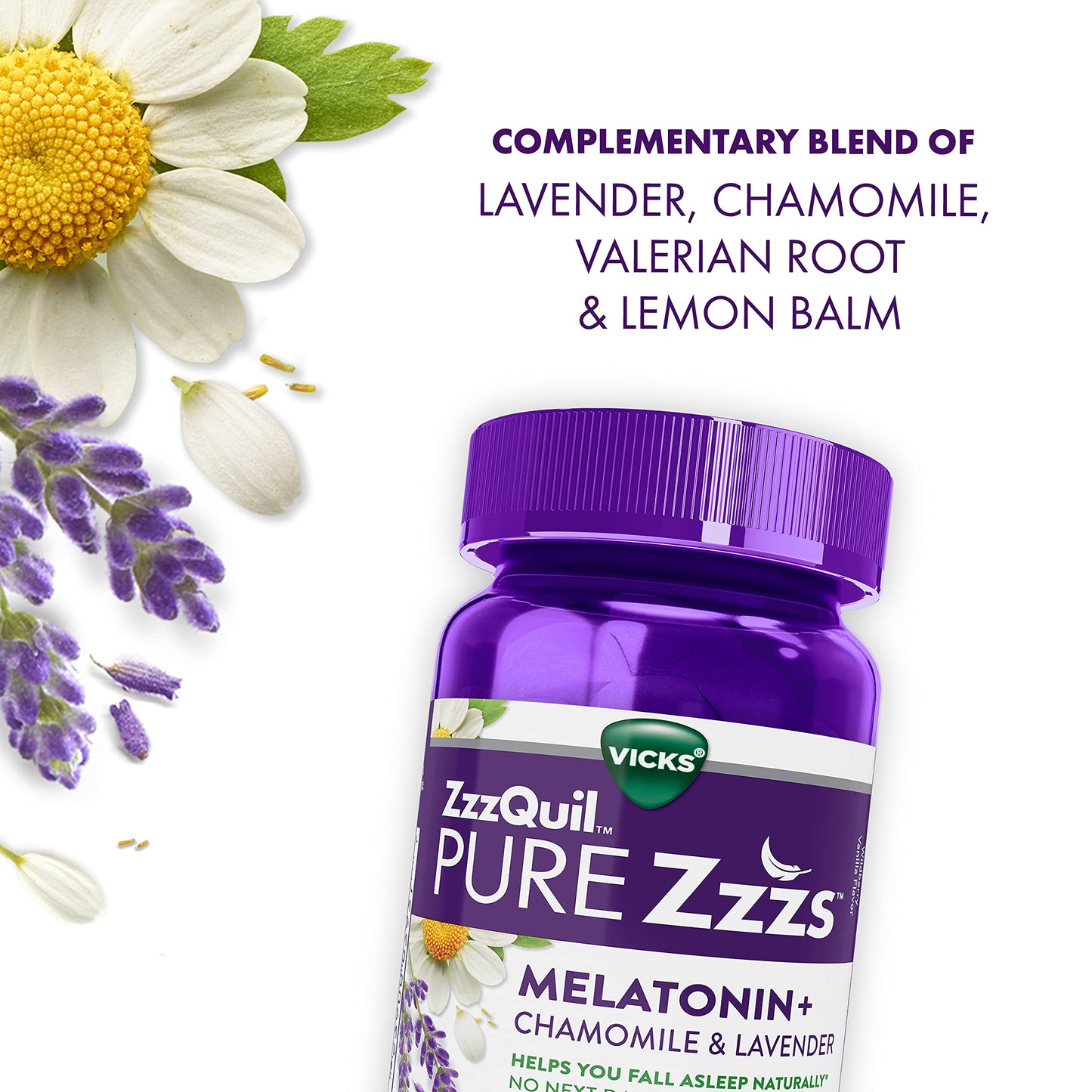 ZzzQuil PURE Zzzs Melatonin Sleep Aid Gummies, Helps You Fall Asleep