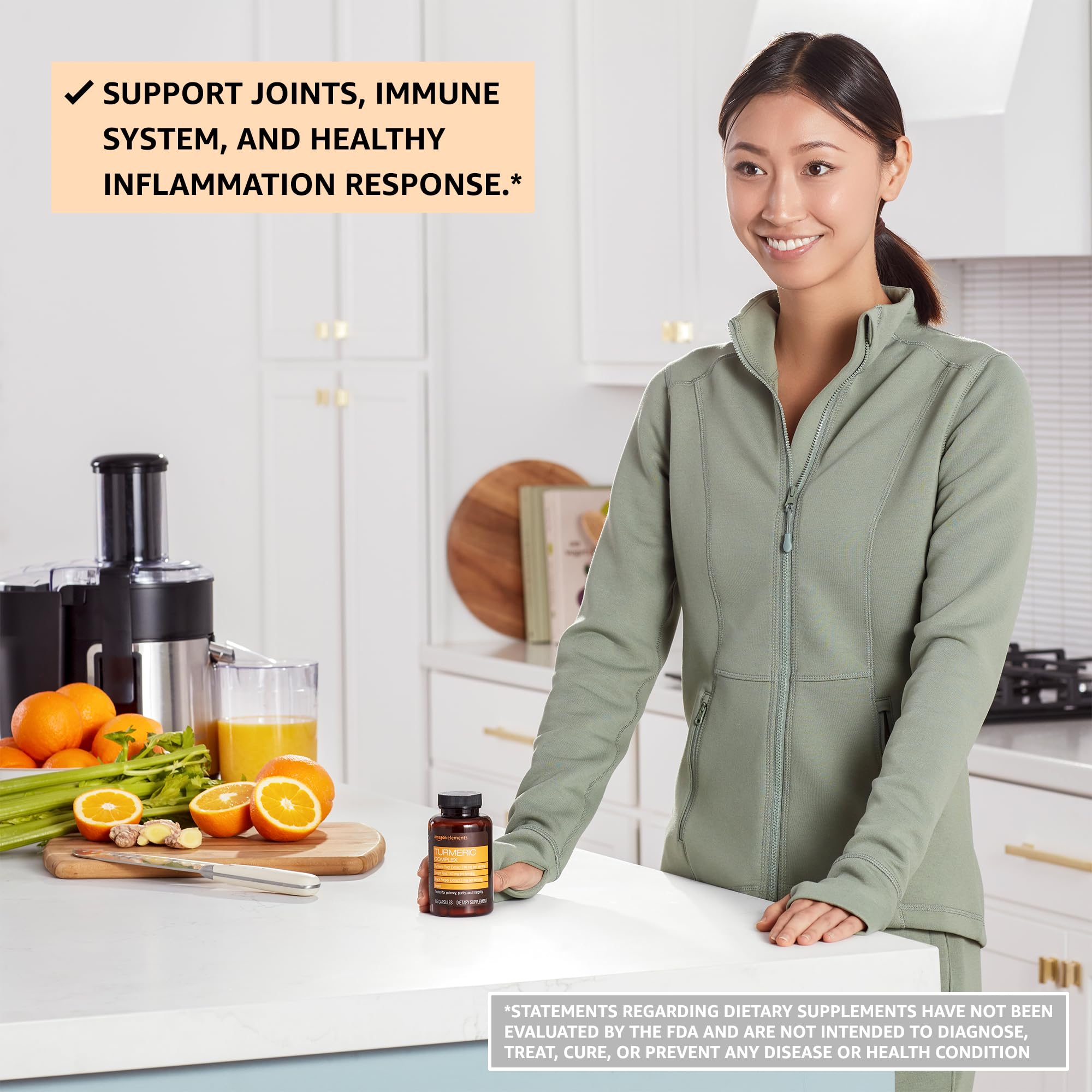 Amazon Elements Turmeric Complex, 316 mg Curcumin, 140 mg Ginger, 5 mg Black Amazon Elements