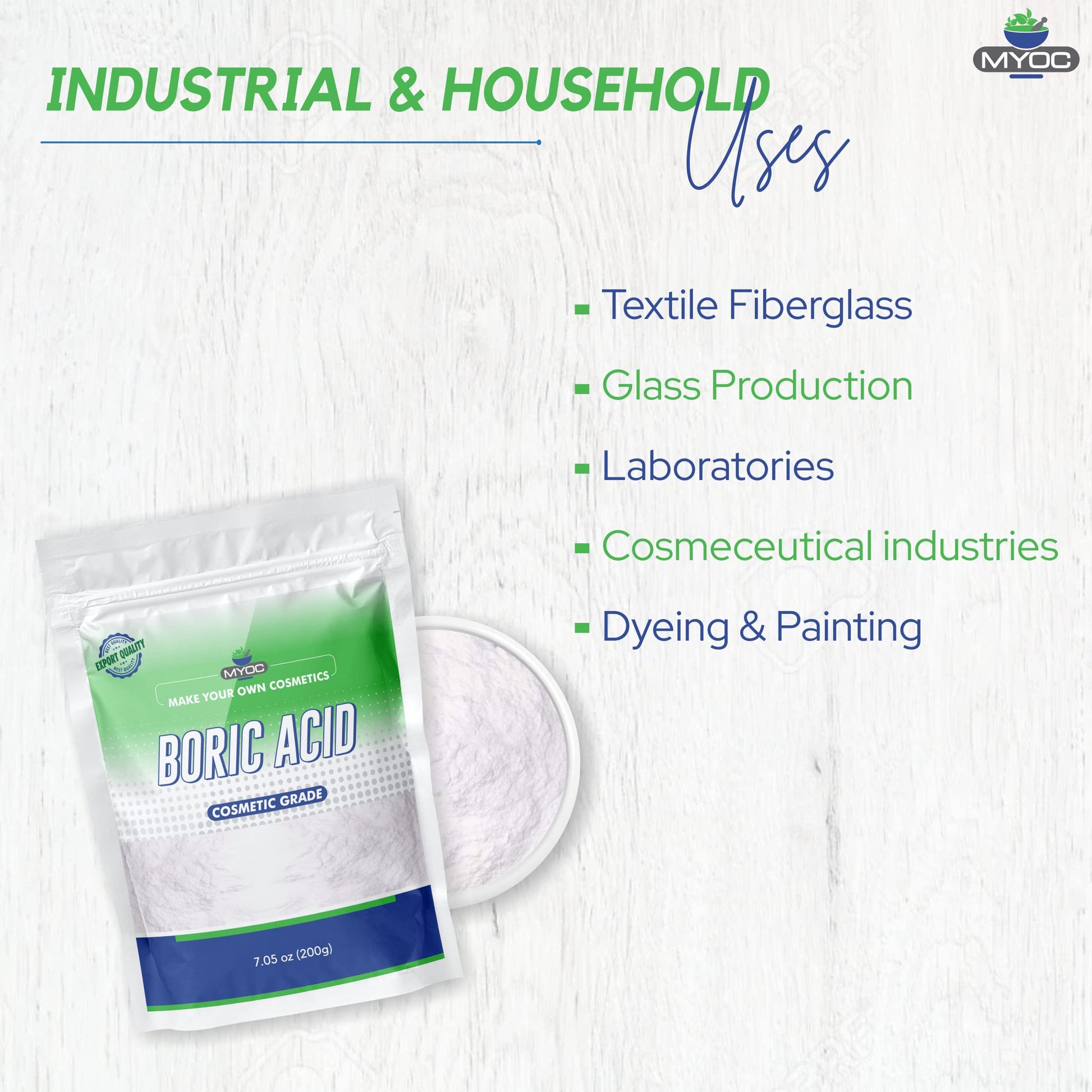 MYOC Boric Powder - 12 Oz (7.05 Ounces (Pack of 1)) MYOC