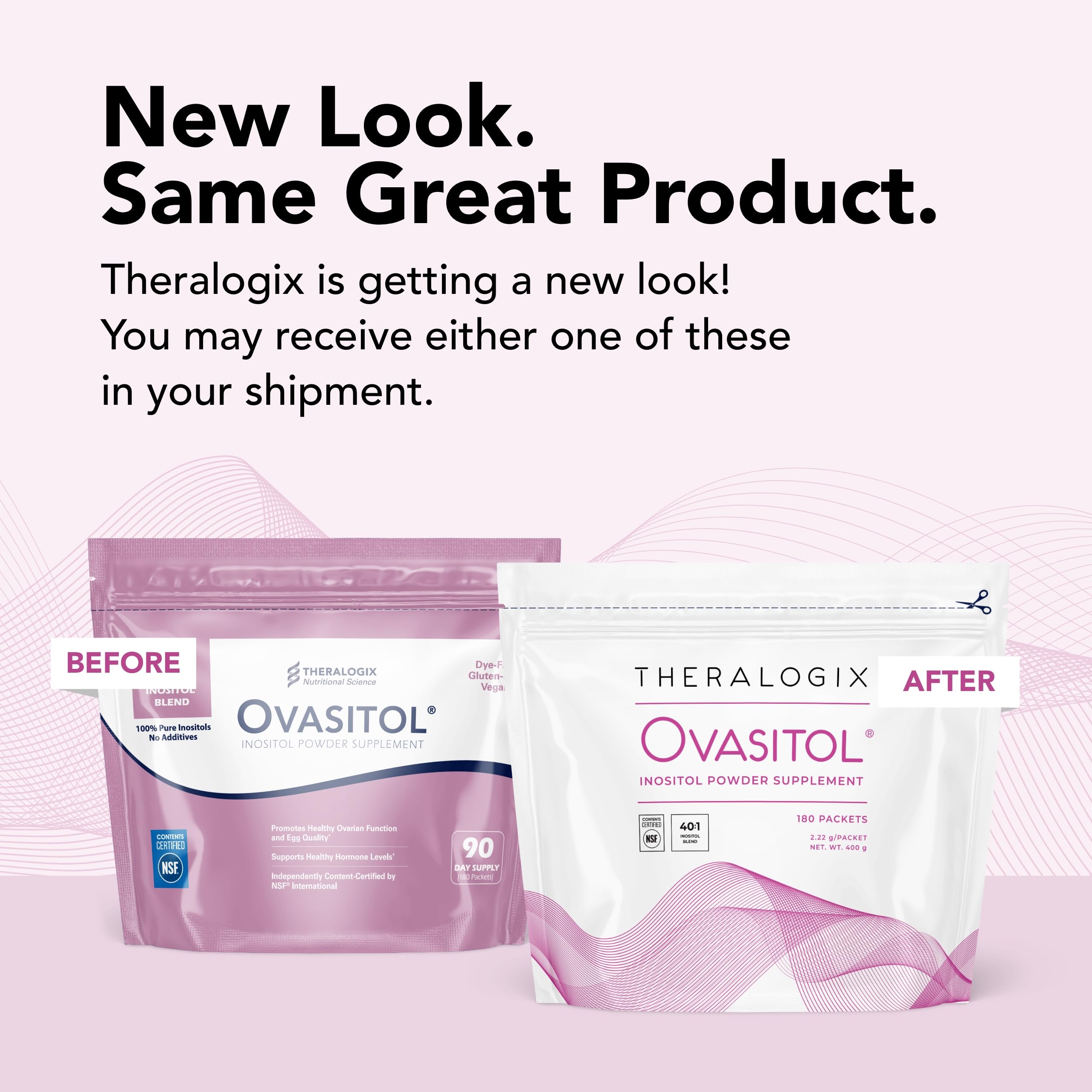 Theralogix Ovasitol Inositol Powder Packets - 180 Servings - Myo-Inositol Theralogix