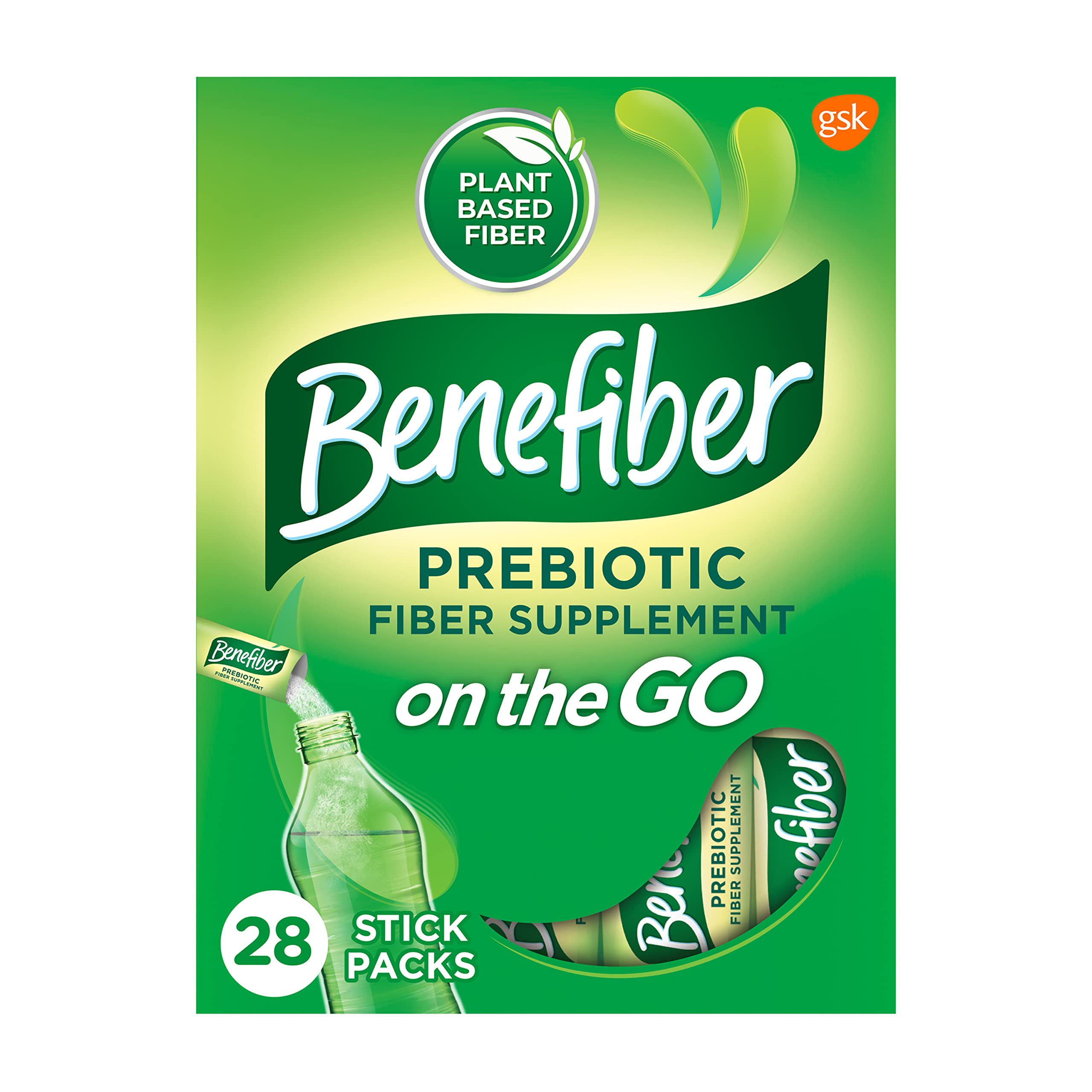 Benefiber On the Go Prebiotic Fiber Supplement Powder for Digestive Health, Daily Fiber