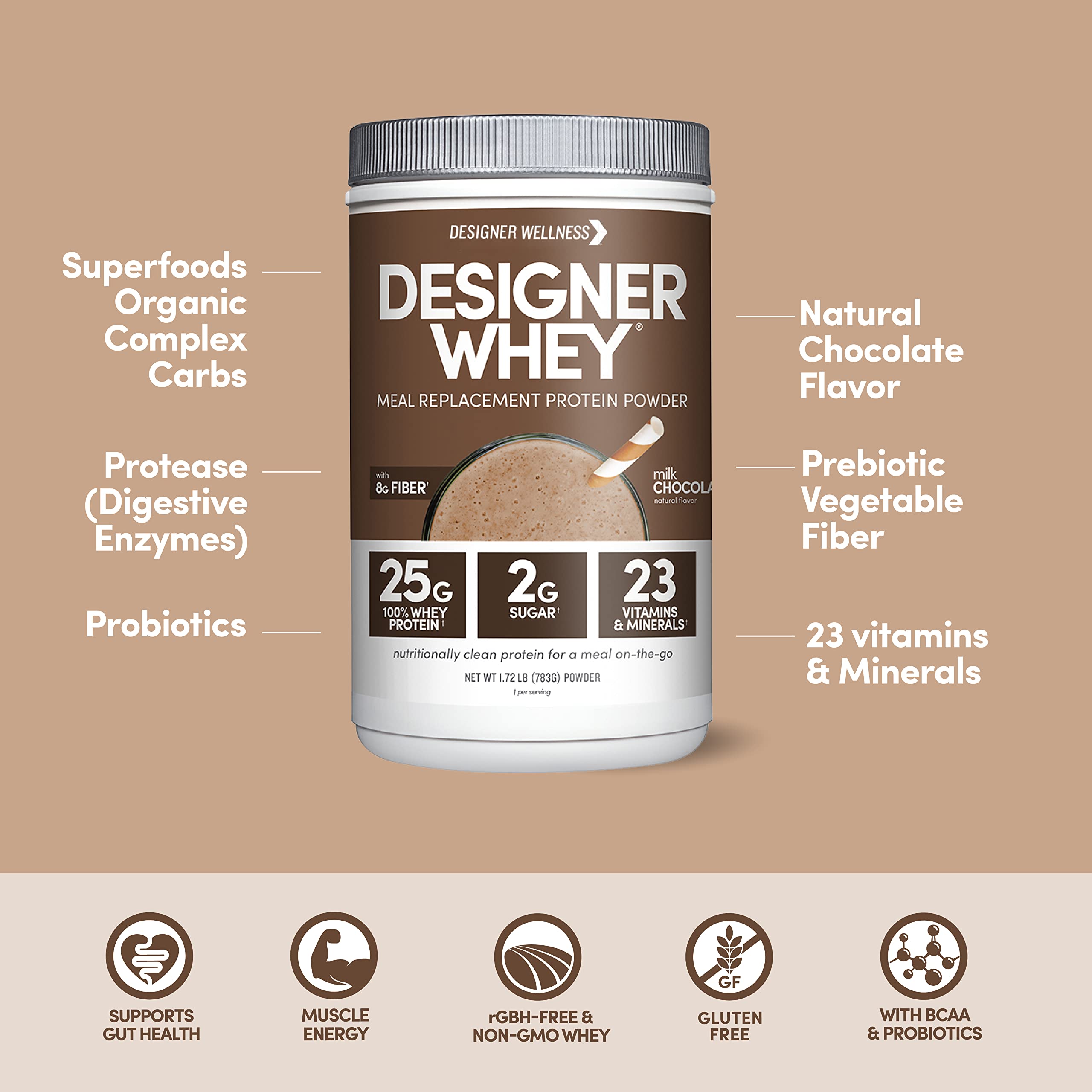 Designer Wellness, Designer Whey Protein Meal Powder with Vitamins, Minerals, and Organ Designer Wellness