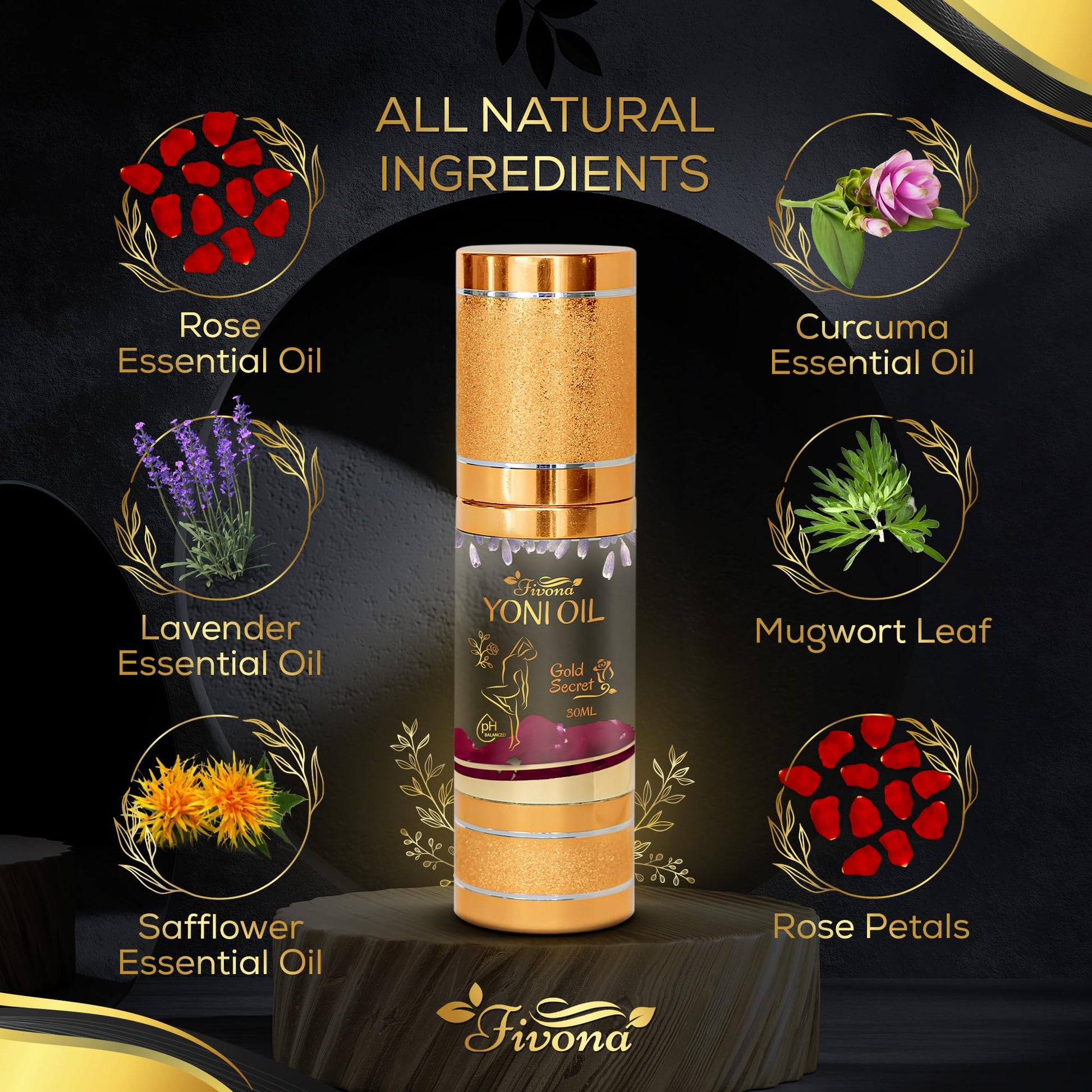 Fivona 4-in-1 Feminine Care Kit, Yoni Oil, Yoni Soap, Yoni Steaming Pot and Red Premium V Steam Herbs FIVONA