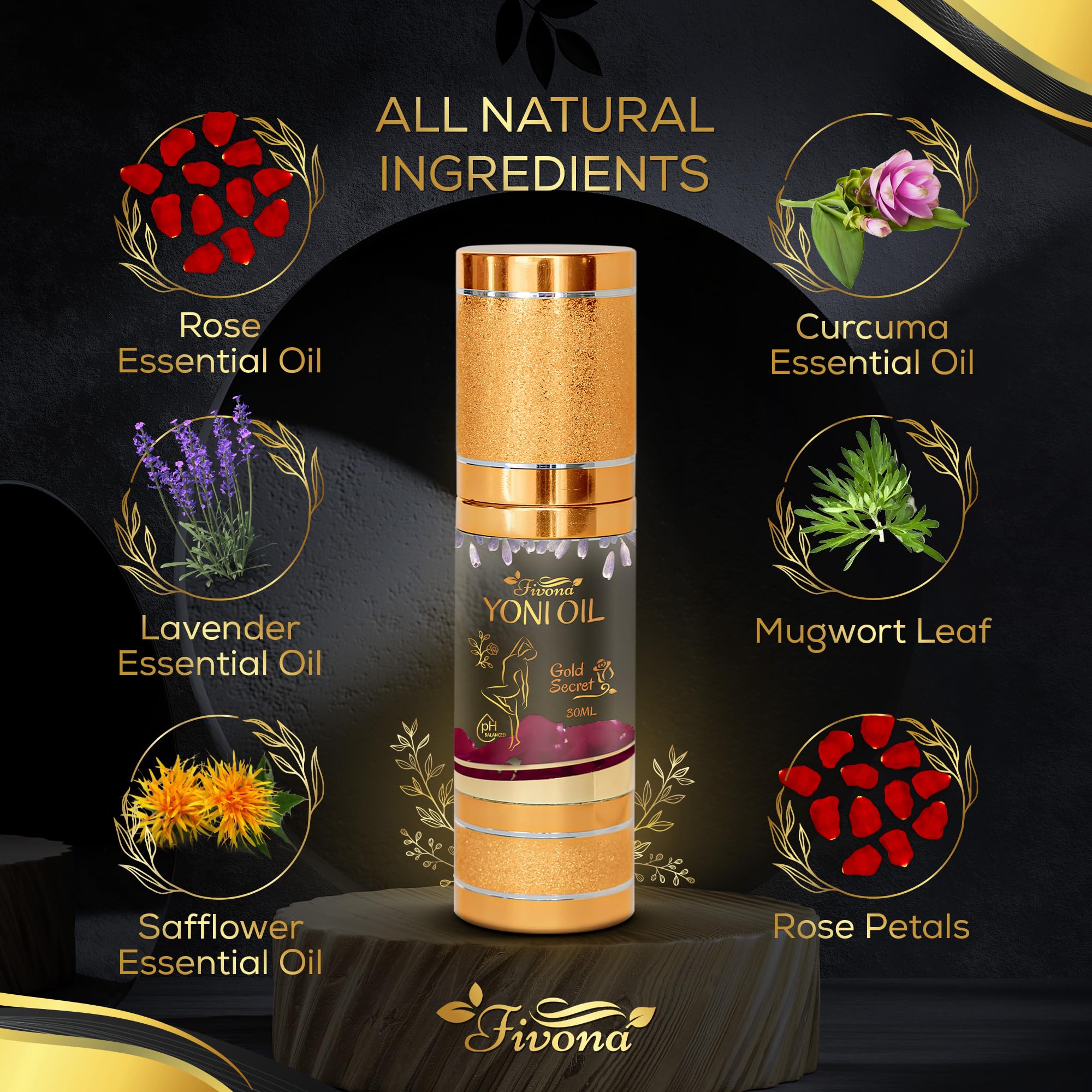 Fivona 4-in-1 Feminine Care Kit, Yoni Oil, Yoni Soap, Yoni Steaming Pot and Red Premium V Steam Herbs FIVONA