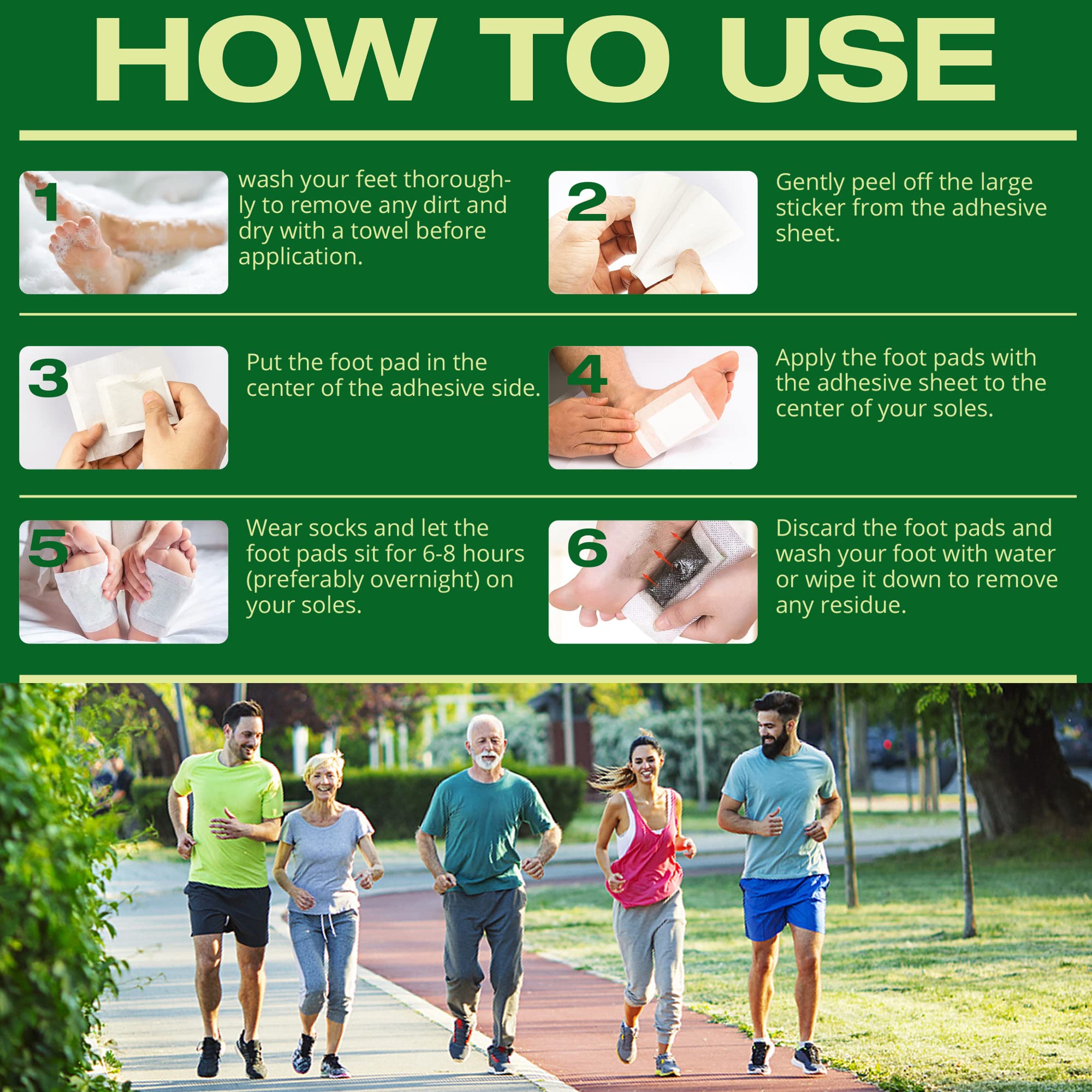 AOSORW 100 Pack Foot Pads, Ginger Oil Bamboo Charcoal Foot Pads, Foot Care Patch AOSORW