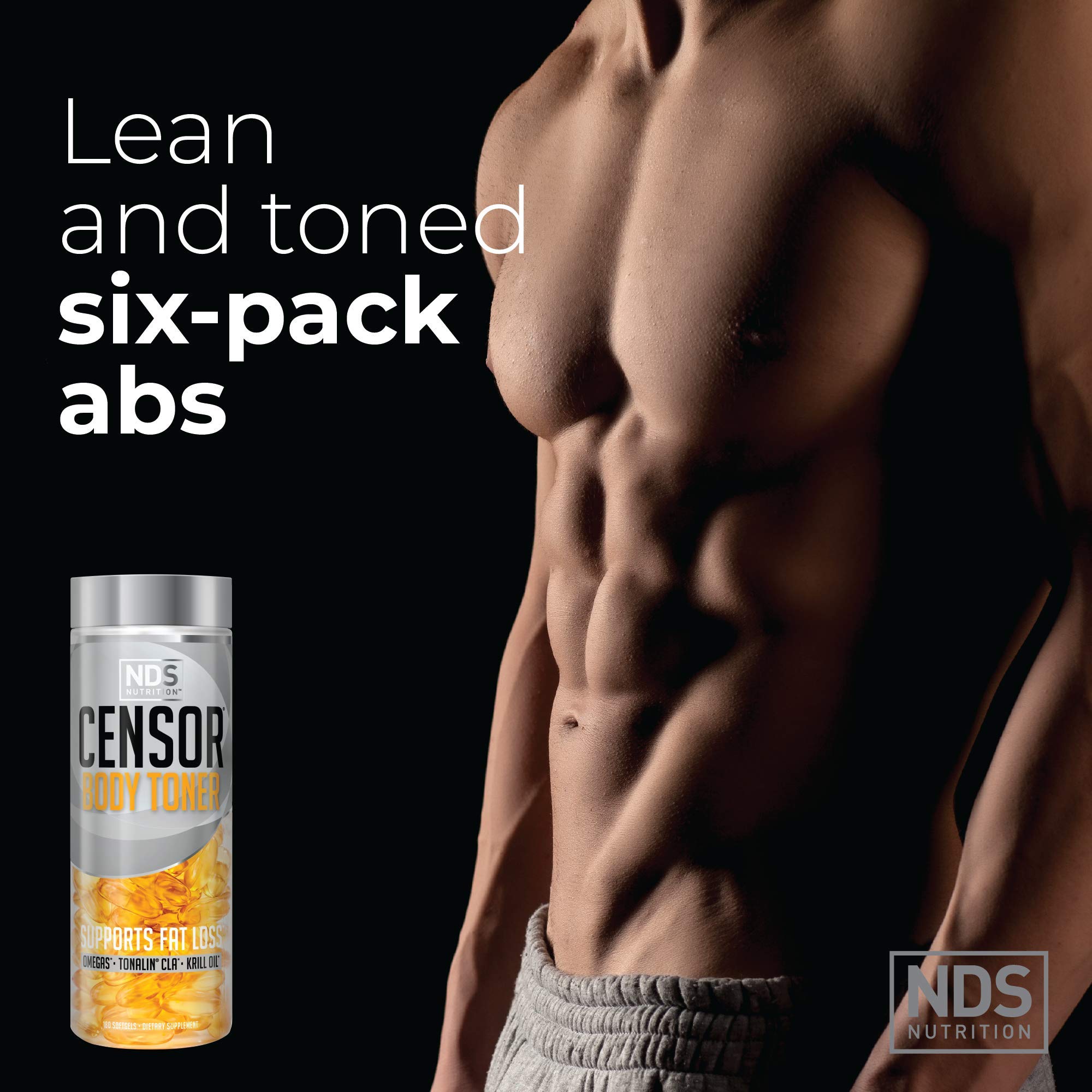 Censor NDS Nutrition Fat Loss and Body Toner with CLA, Fish Oil, Safflower and Omega 3-6-9 Blend Censor