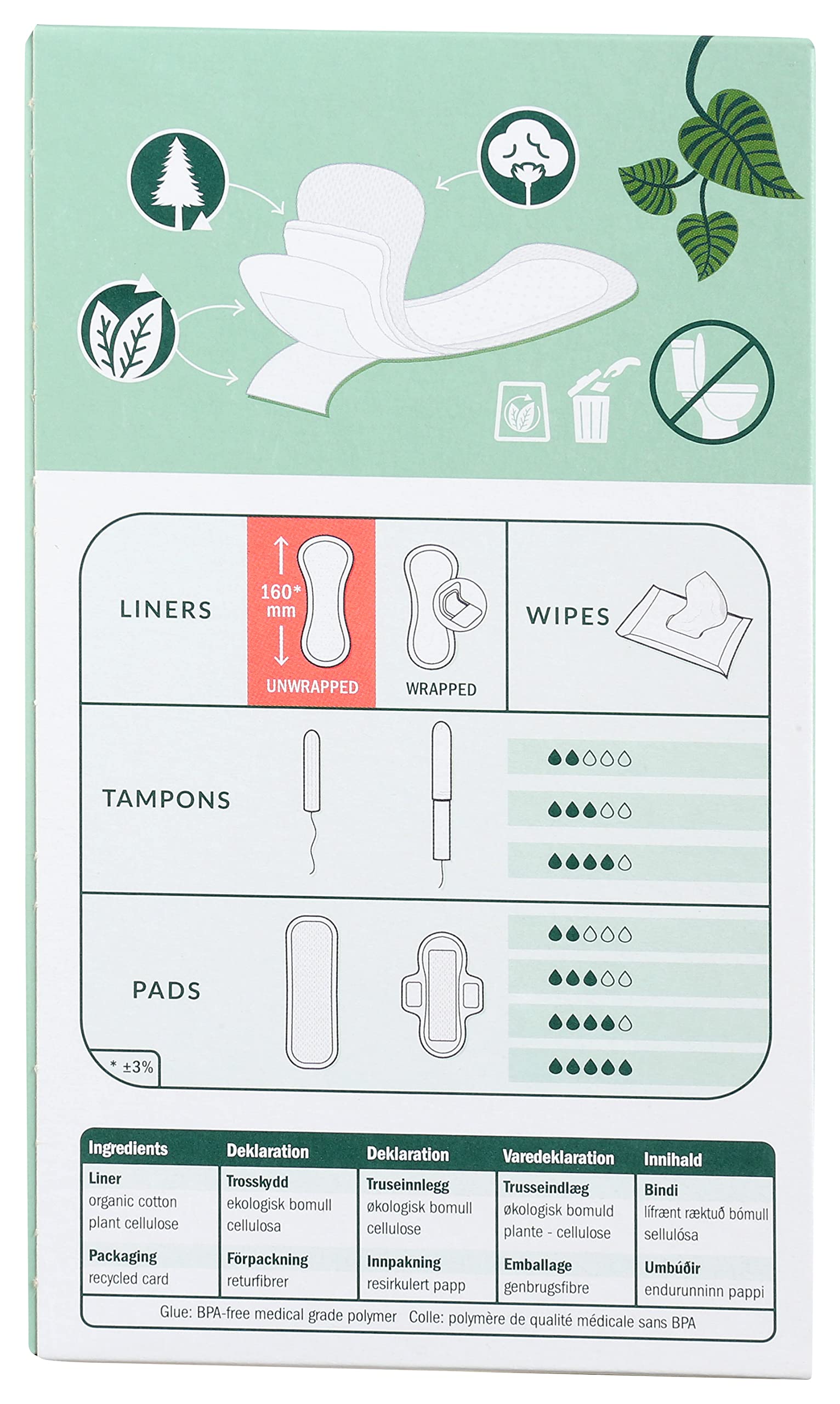 Natracare Natural Organic Curved Panty Liners, with Certified Organic Cotton, Ecologically Certified NATRACARE