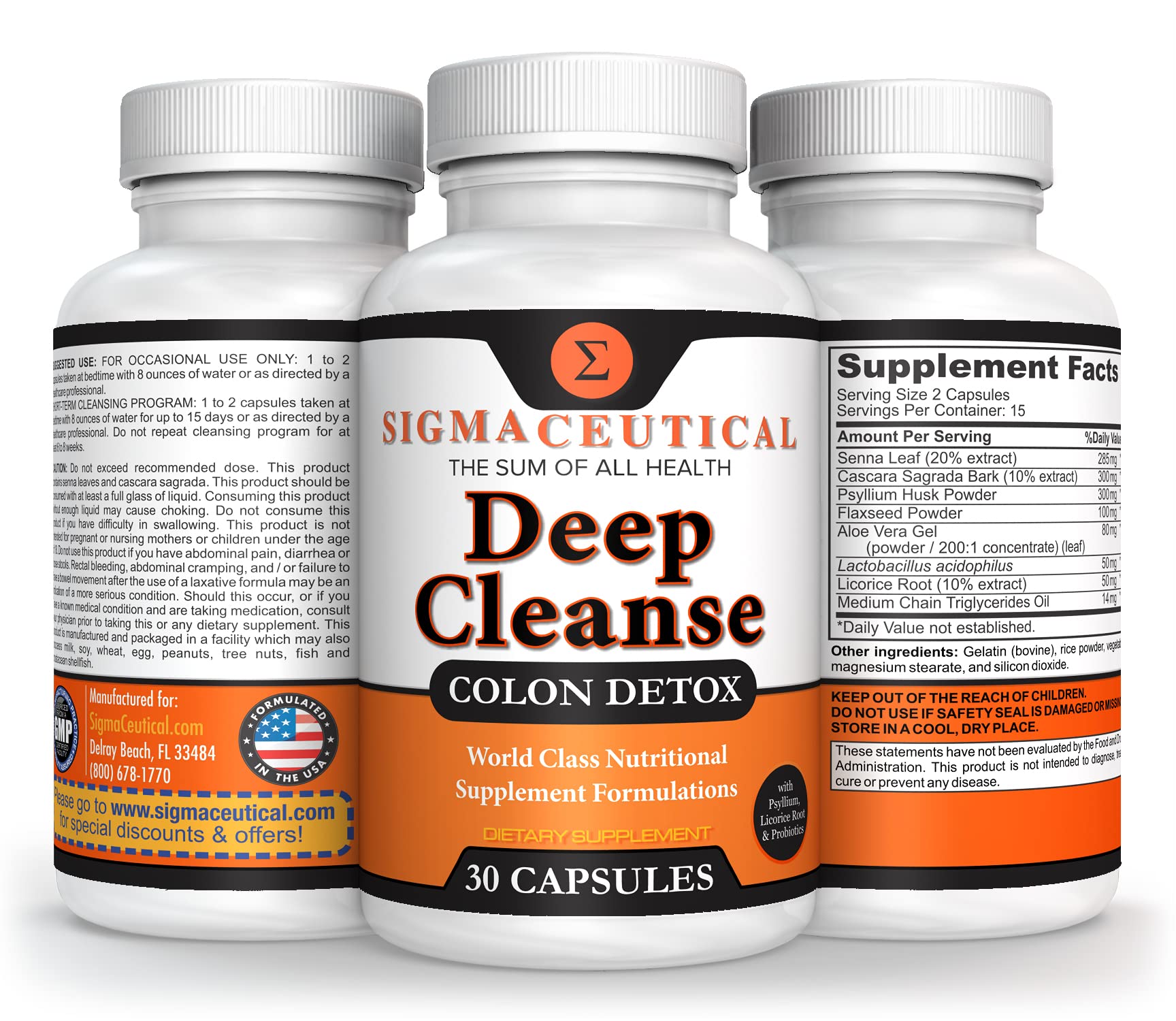Sigmaceutical 1 Day Colon Cleanse - Detox Cleanse - Bowel Cleanse & Laxative - Bowel Detox Sigmaceutical