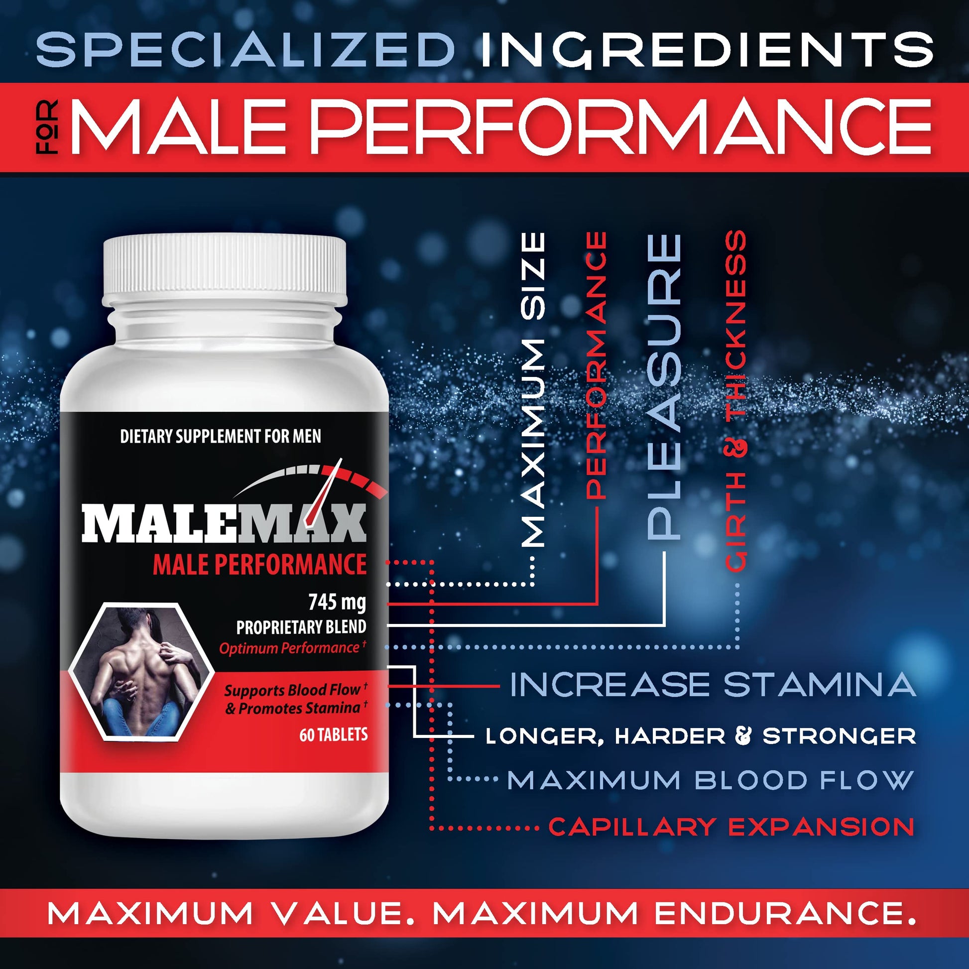 Male Enlargement Pills- Amplify Male Size- Boost Up to 3 Inches Fast- Extend in Length MaleMax