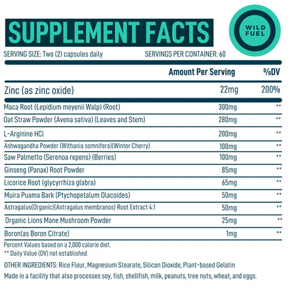 WILD FUEL Male Fertility Supplement and Dental Probiotics Health and Wellness Bundle