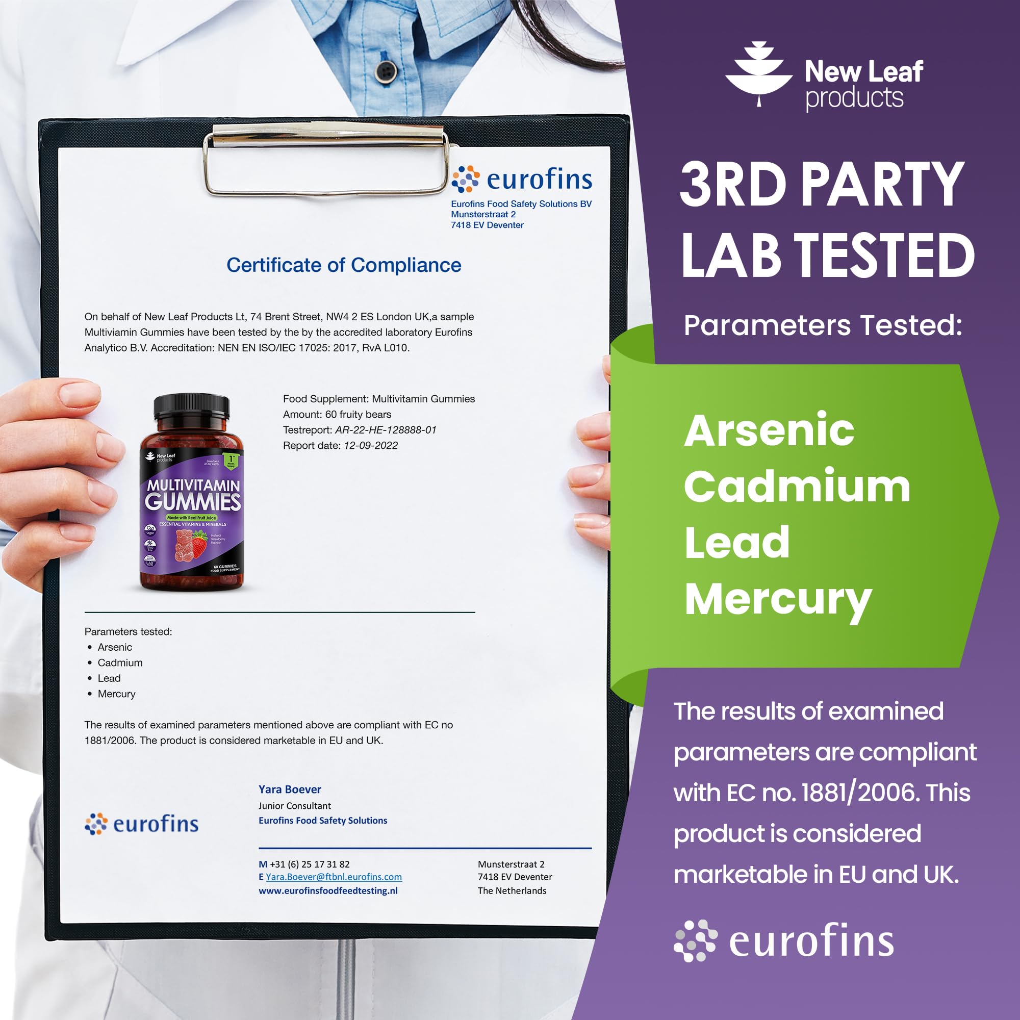 Multivitamin Gummies High Strength for Men Women - Vegetarian +14 Essential Vitamins NEW LEAF PRODUCTS