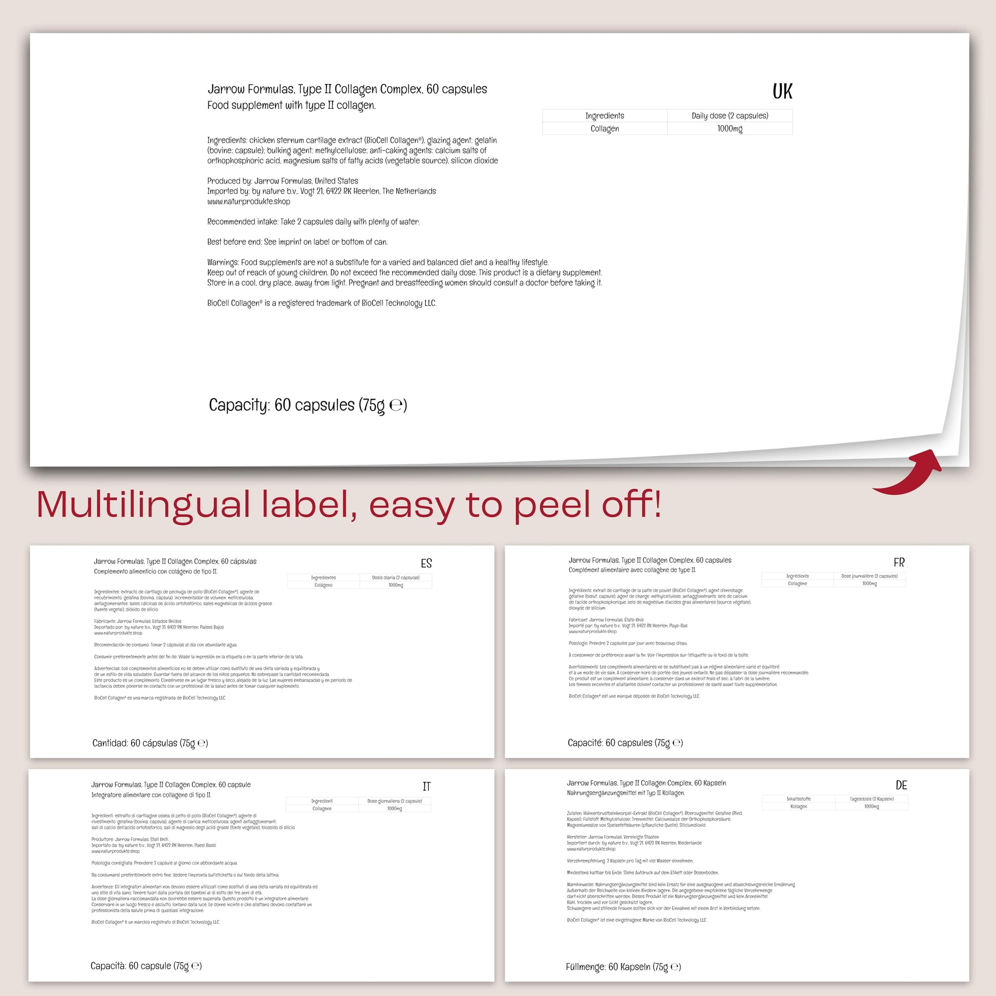 Jarrow Formulas, Type II Collagen Complex (Type 2 Collagen), 60 Capsules Jarrow Formulas